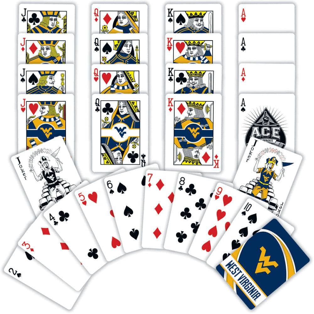 West Virginia Mountaineers 54-Card Deck Playing Cards - Sports Gifts, Sports Memorabilia, Sports Collectibles, Fan Shop