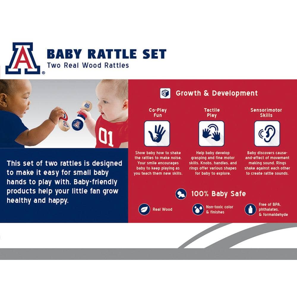 Arizona Wildcats Baby Rattles 2-Pack - Sports Gifts, Sports Memorabilia, Sports Collectibles, Fan Shop