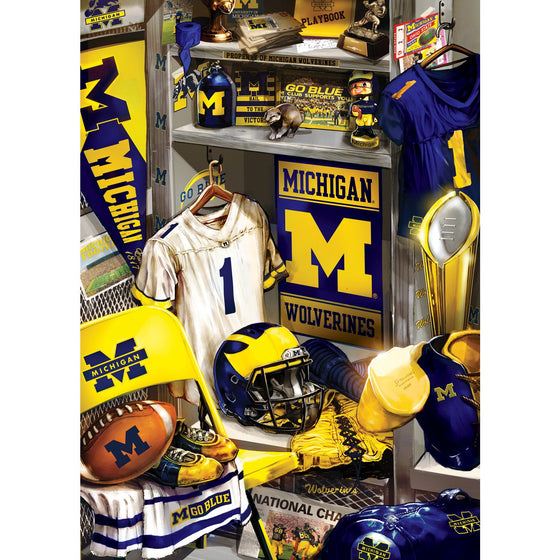 Michigan Wolverines - Locker Room 500 Piece Jigsaw Puzzle - 757 Sports Collectibles