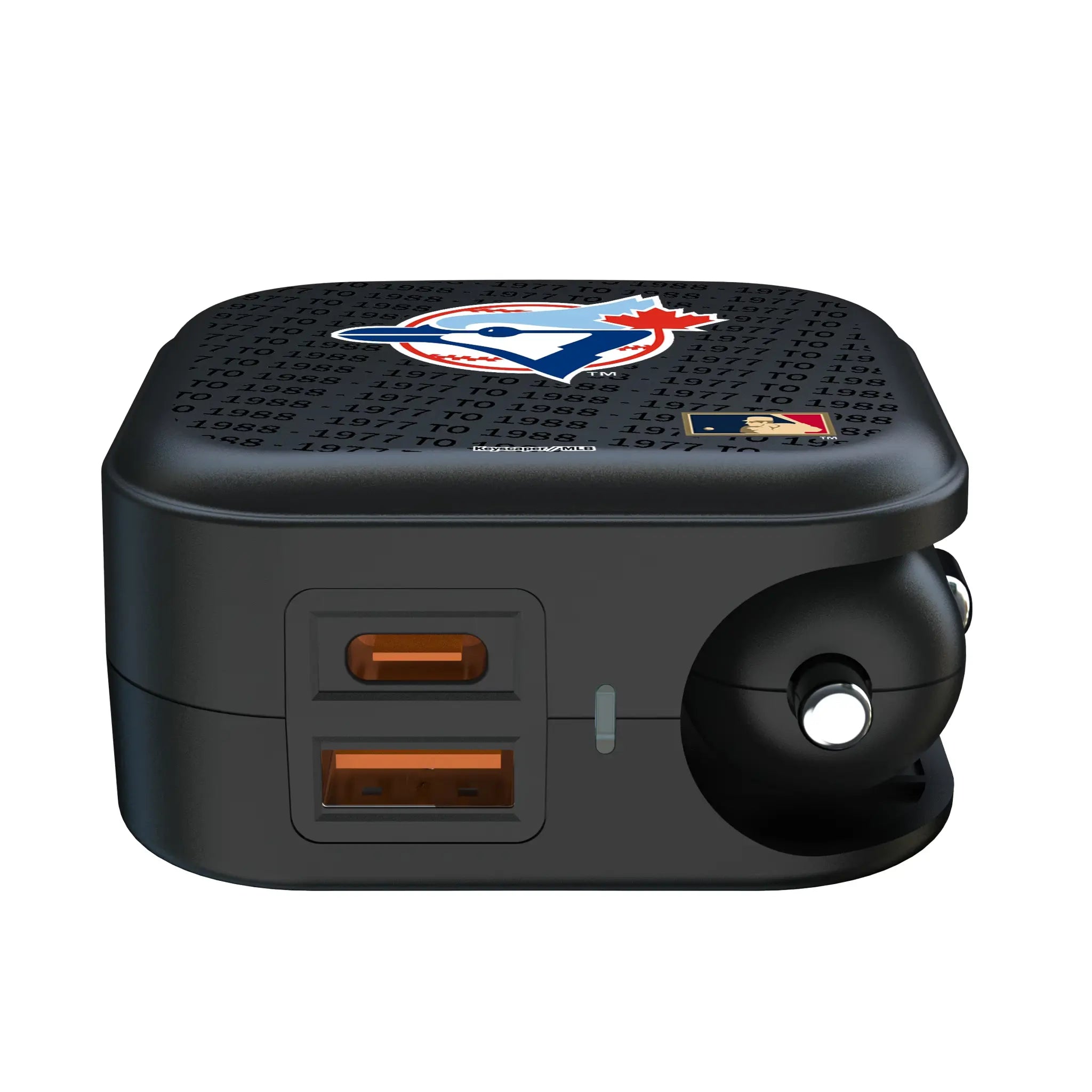 Toronto Blue Jays 1977-1988 - Cooperstown Collection Text Backdrop 2 in 1 USB A/C Charger