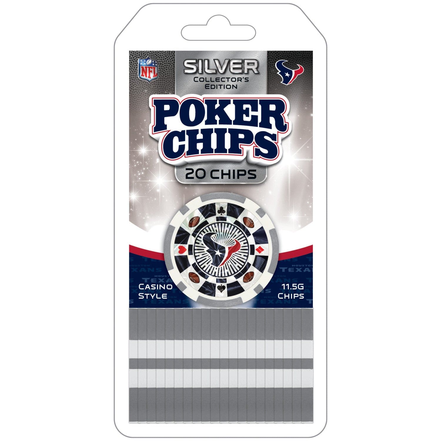 Houston Texans 20 Piece Poker Chip Set - Sports Gifts, Sports Memorabilia, Sports Collectibles, Fan Shop