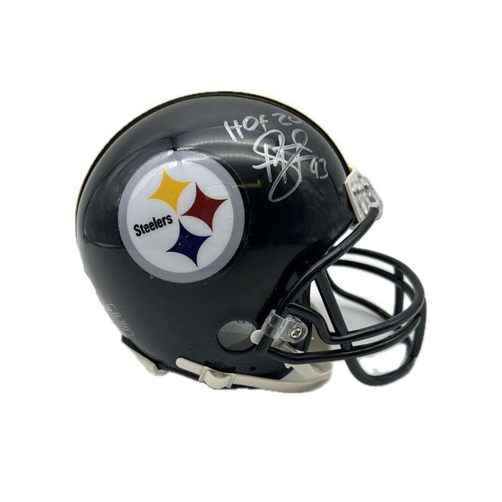 Troy Polamalu Signed Pittsburgh Steelers Black VSR4 Mini Helmet with HOF 20 - 757 Sports Collectibles