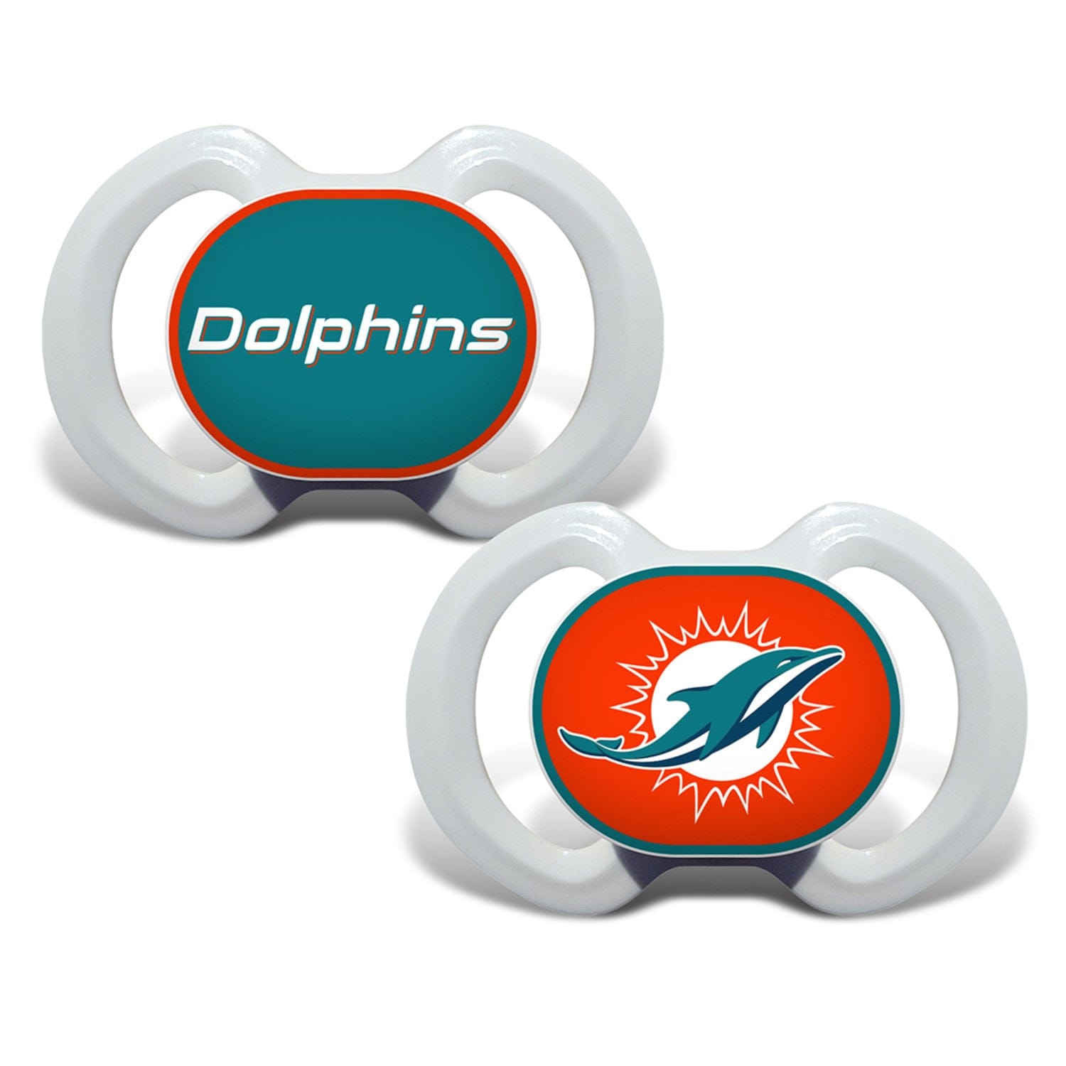 Miami Dolphins Pacifier 2-Pack - Perfect for Little Fans - Sports Gifts, Sports Memorabilia, Sports Collectibles, Fan Shop