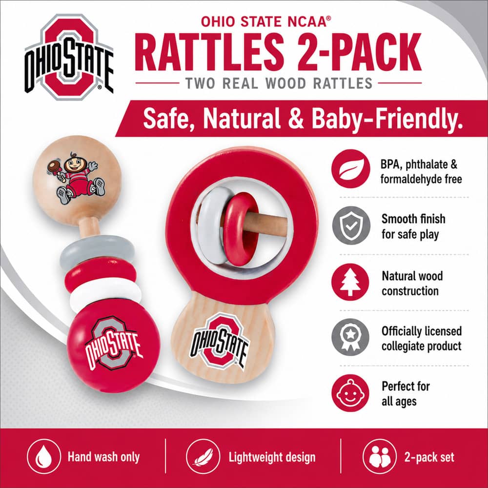 Ohio State Buckeyes Baby Rattles 2-Pack