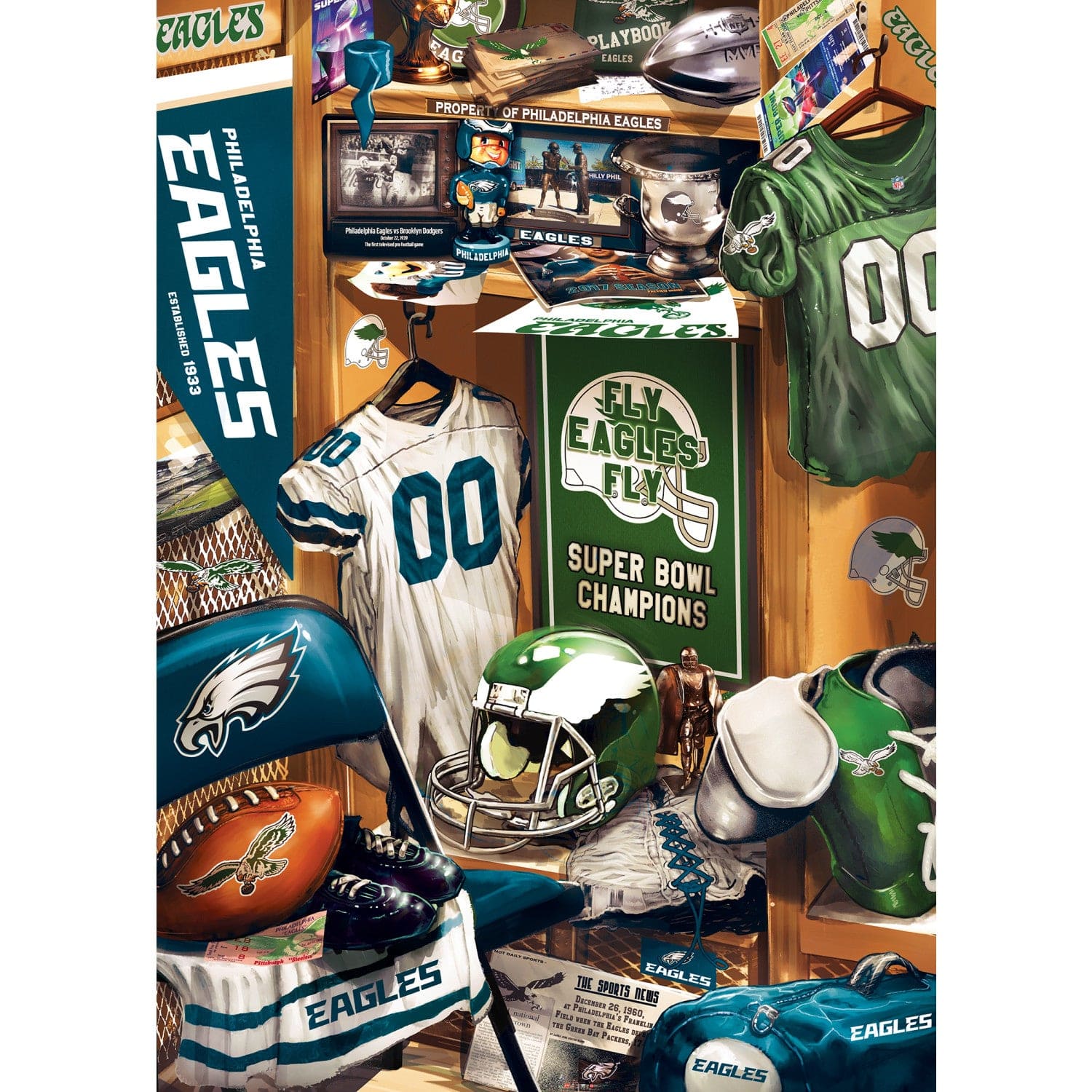 Philadelphia Eagles Locker Room 500-Piece Jigsaw Puzzle