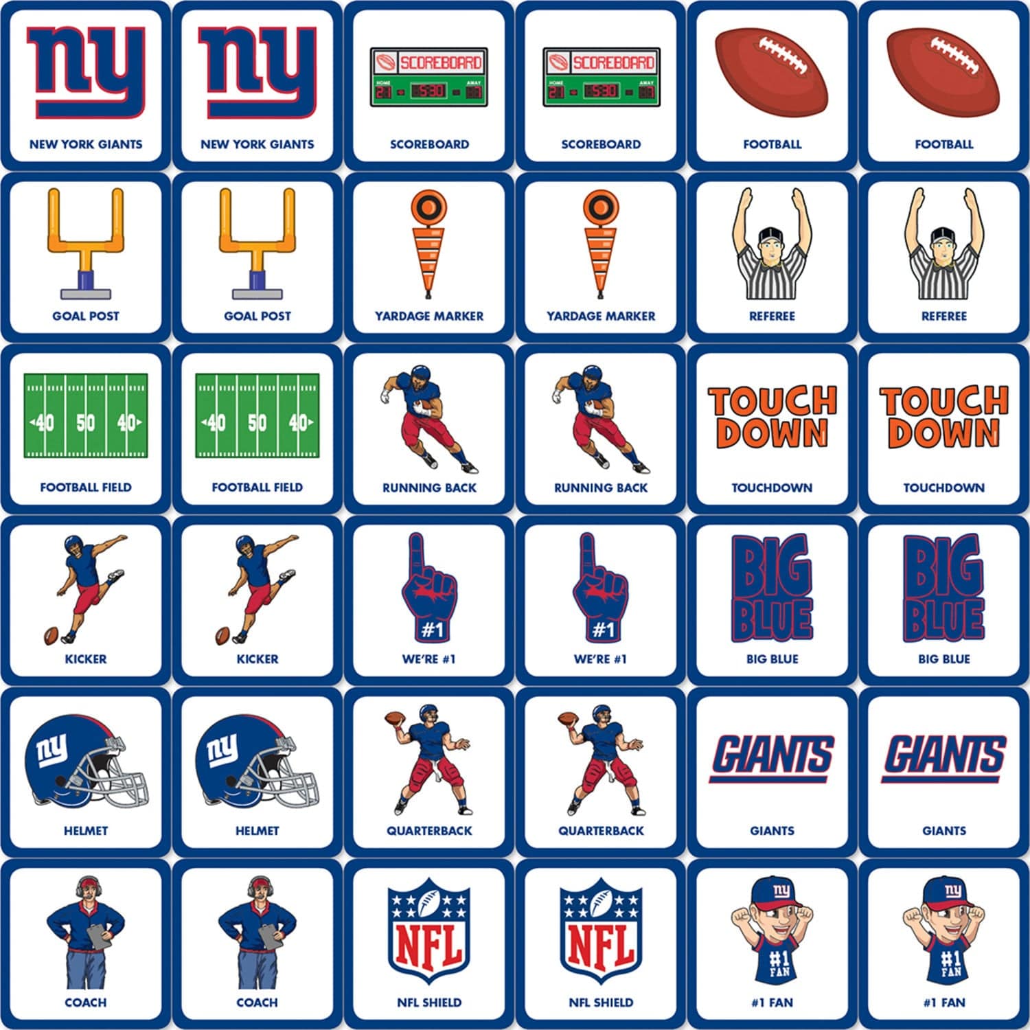 New York Giants Memory Matching Game