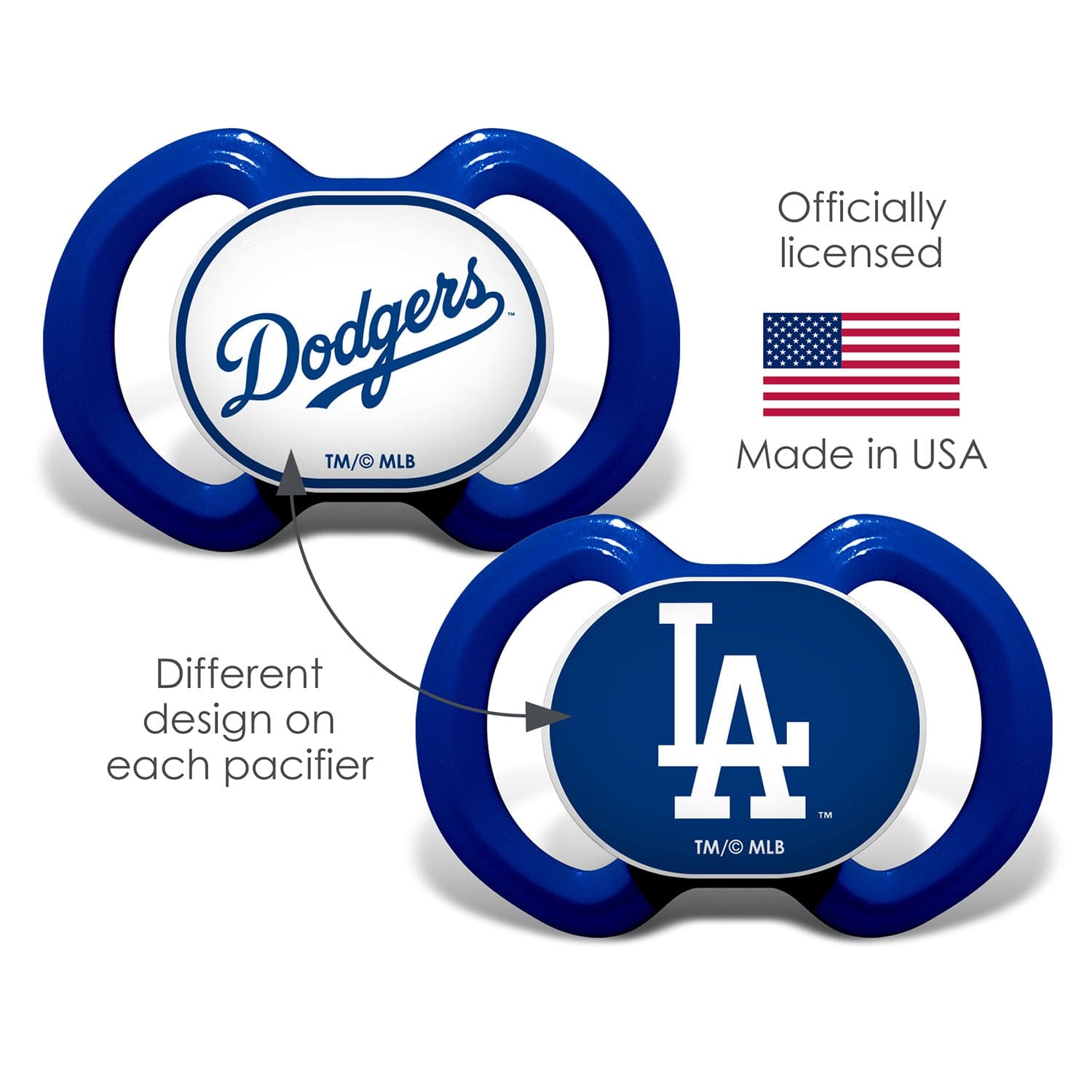 Los Angeles Dodgers Pacifier 2-Pack - Sports Gifts, Sports Memorabilia, Sports Collectibles, Fan Shop