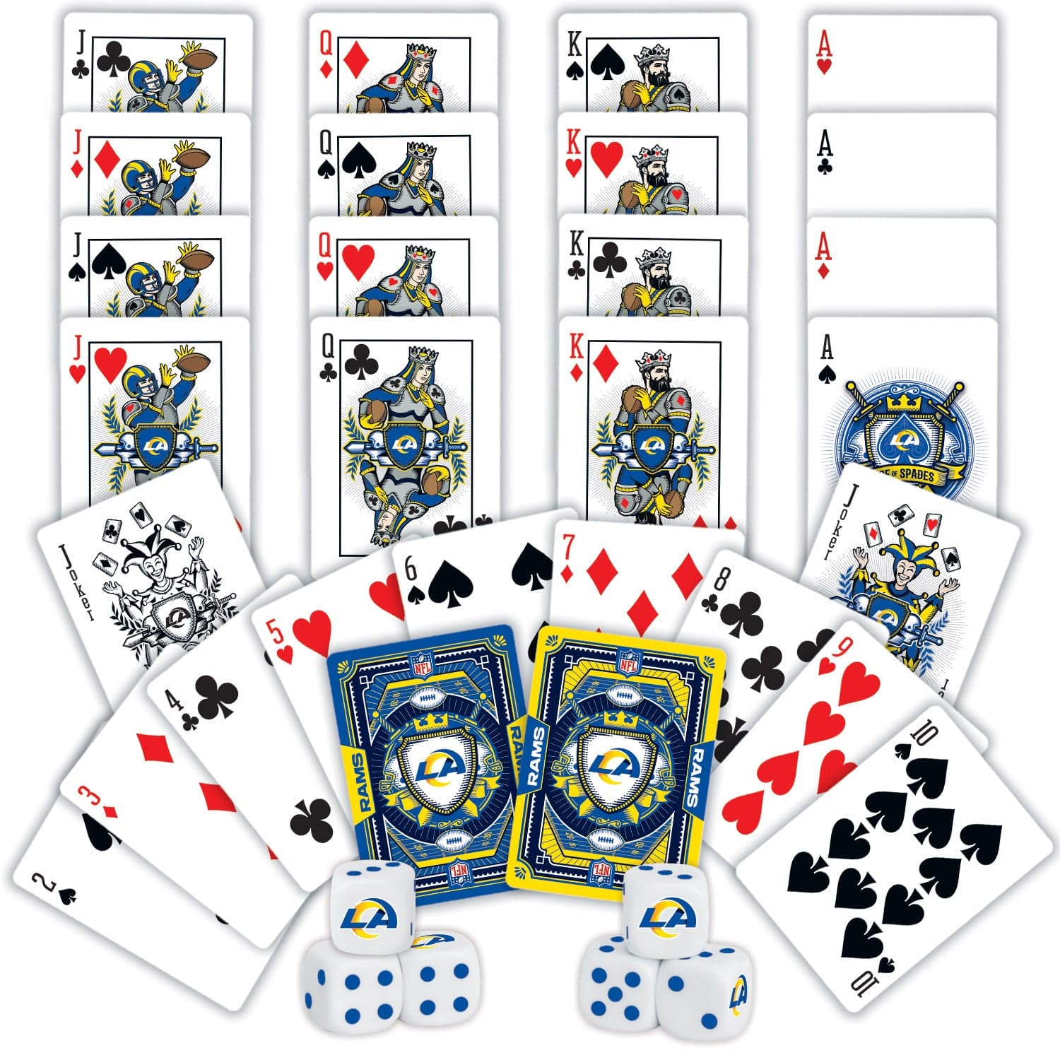 Los Angeles Rams 2-Pack Playing Cards and Dice Set