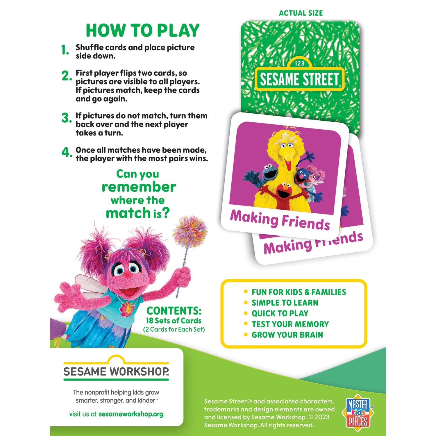 Sesame Street - Elmo & Friends Matching Game - 757 Sports Collectibles