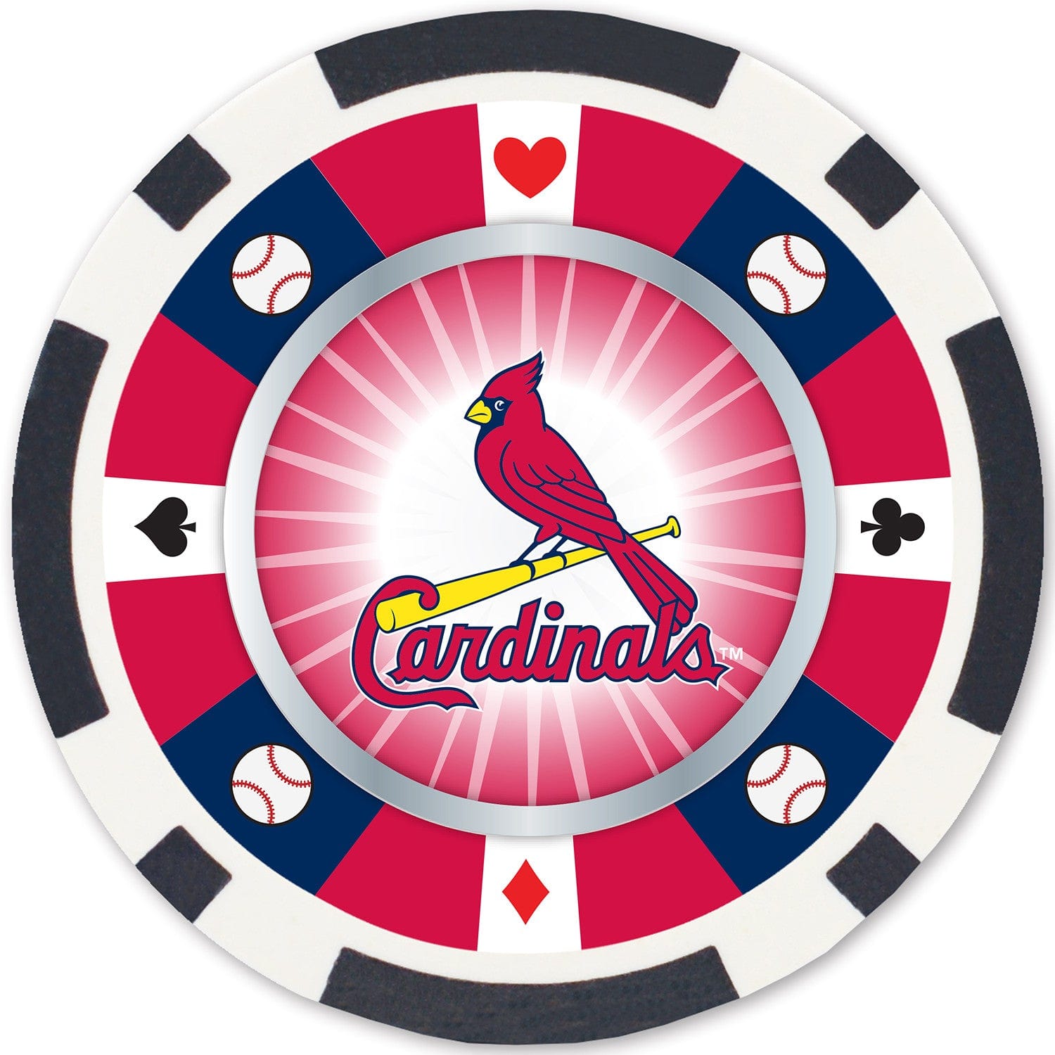 St. Louis Cardinals 100 Piece Poker Chip Set - Sports Gifts, Sports Memorabilia, Sports Collectibles, Fan Shop