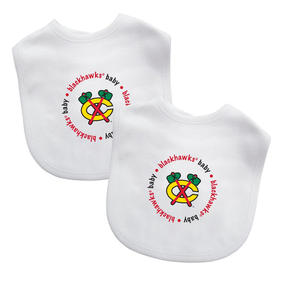 Chicago Blackhawks - Baby Bibs 2-Pack - White - 757 Sports Collectibles