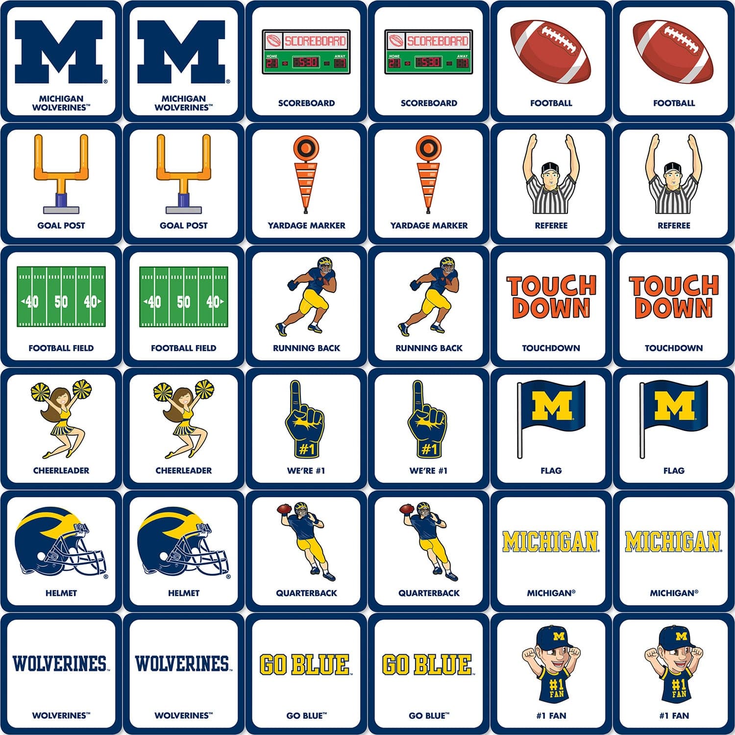 Michigan Wolverines Memory Matching Game - Sports Gifts, Sports Memorabilia, Sports Collectibles, Fan Shop