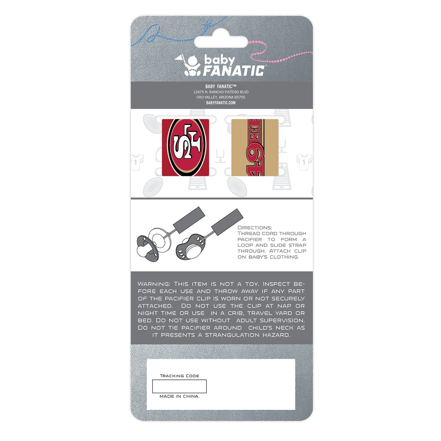 San Francisco 49ers Pacifier Clip Set - 2-Pack