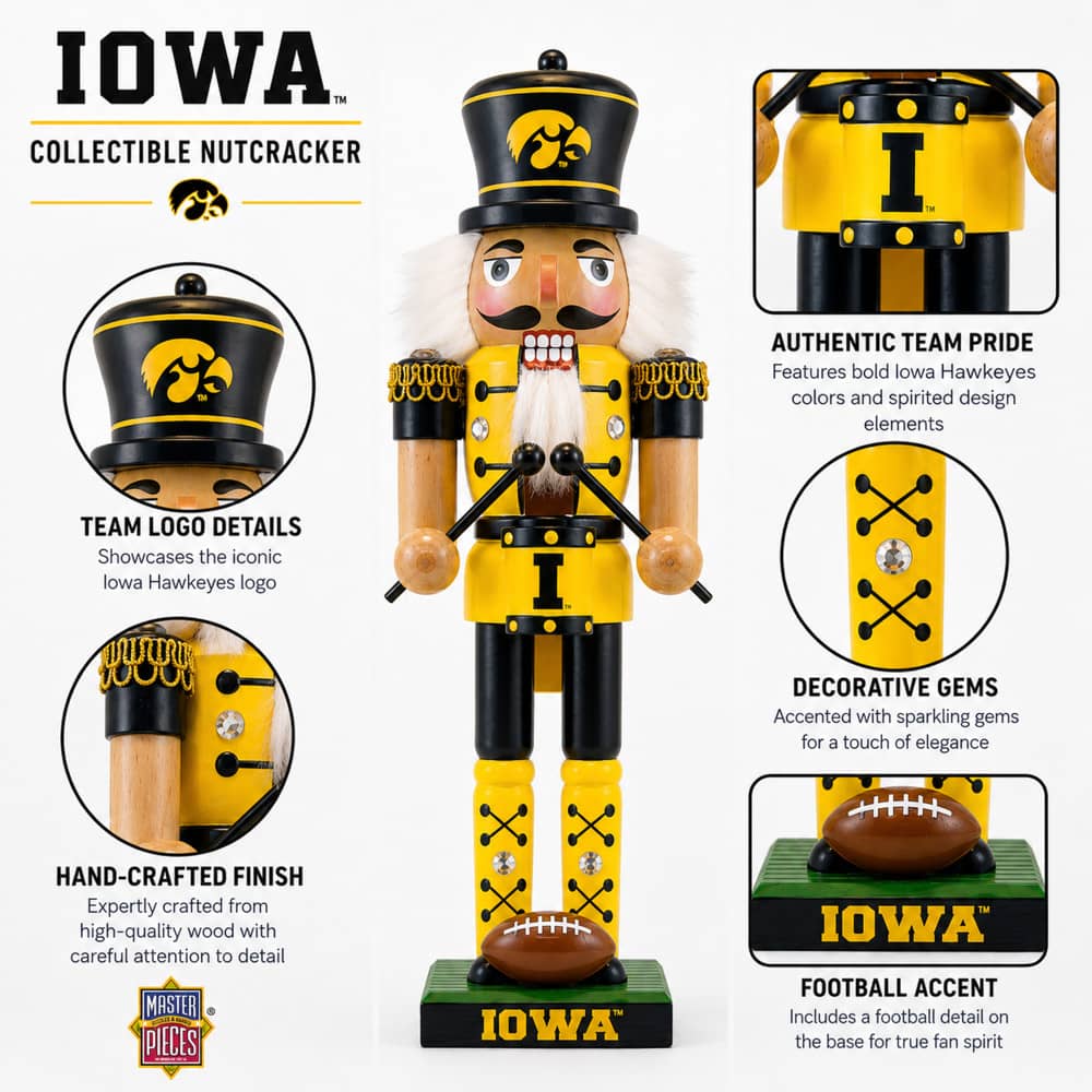 Iowa Hawkeyes Collectible Nutcracker