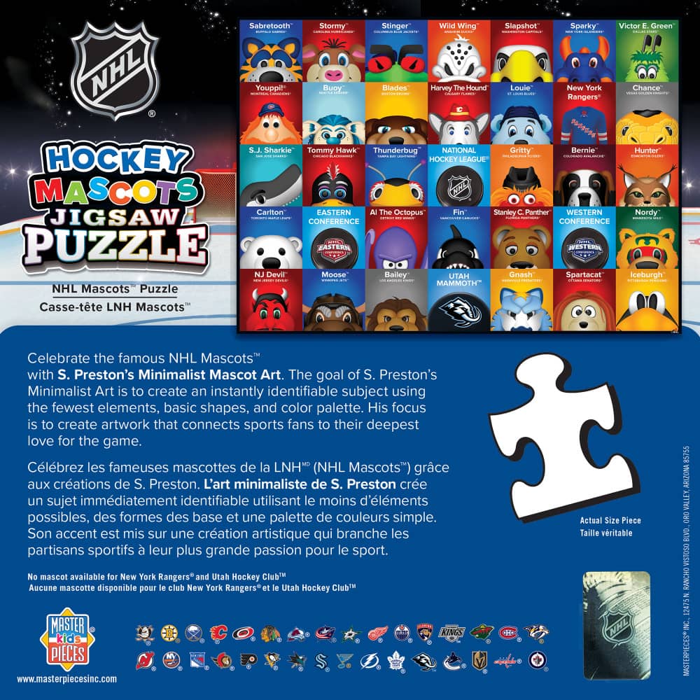 100-Piece Jigsaw Puzzle Featuring NHL Mascots - Sports Gifts, Sports Memorabilia, Sports Collectibles, Fan Shop