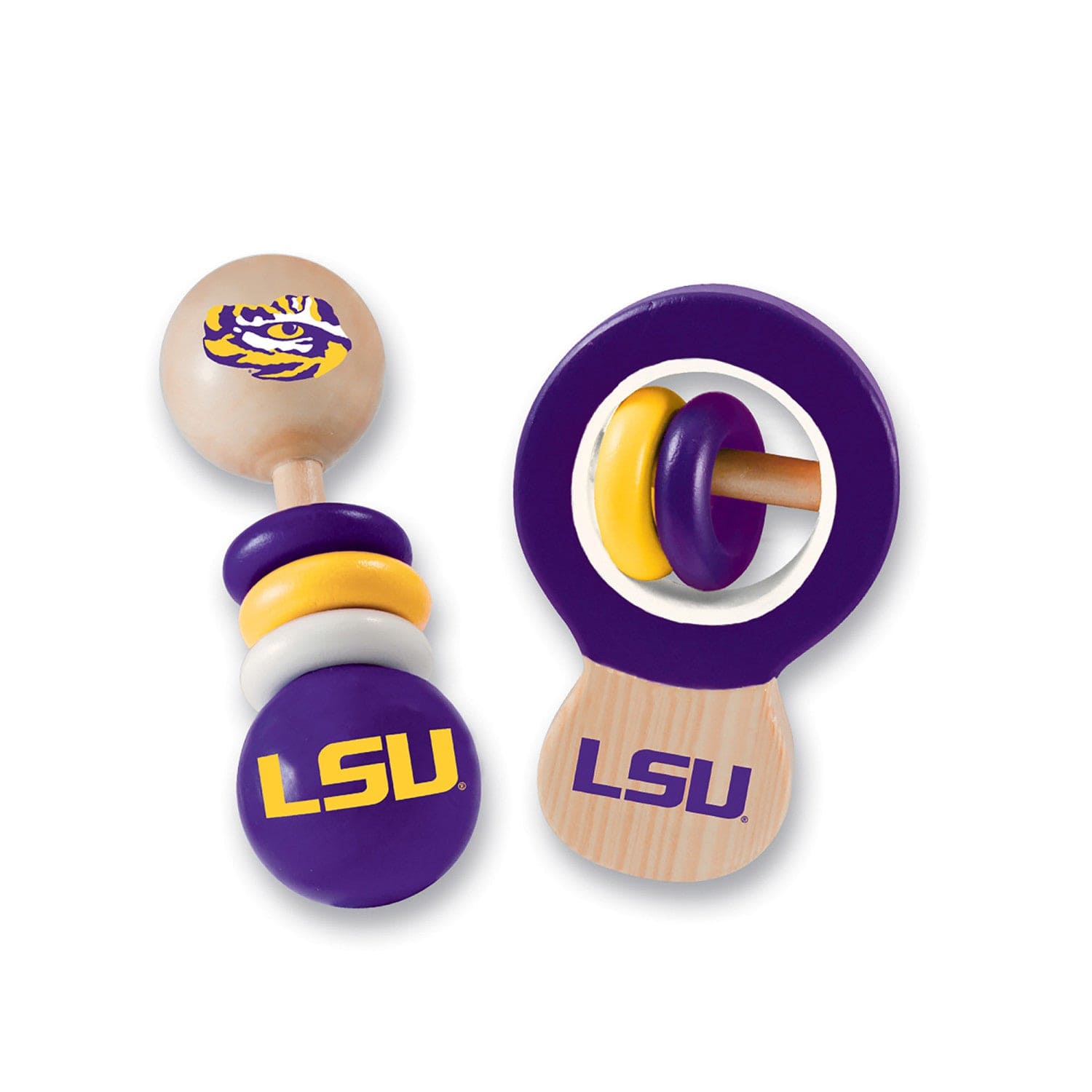 LSU Tigers Baby Rattles 2-Pack - Sports Gifts, Sports Memorabilia, Sports Collectibles, Fan Shop