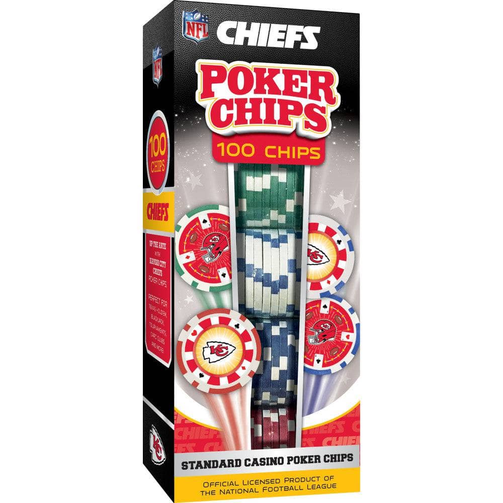 Kansas City Chiefs 100 Piece Poker Chip Set - Sports Gifts, Sports Memorabilia, Sports Collectibles, Fan Shop