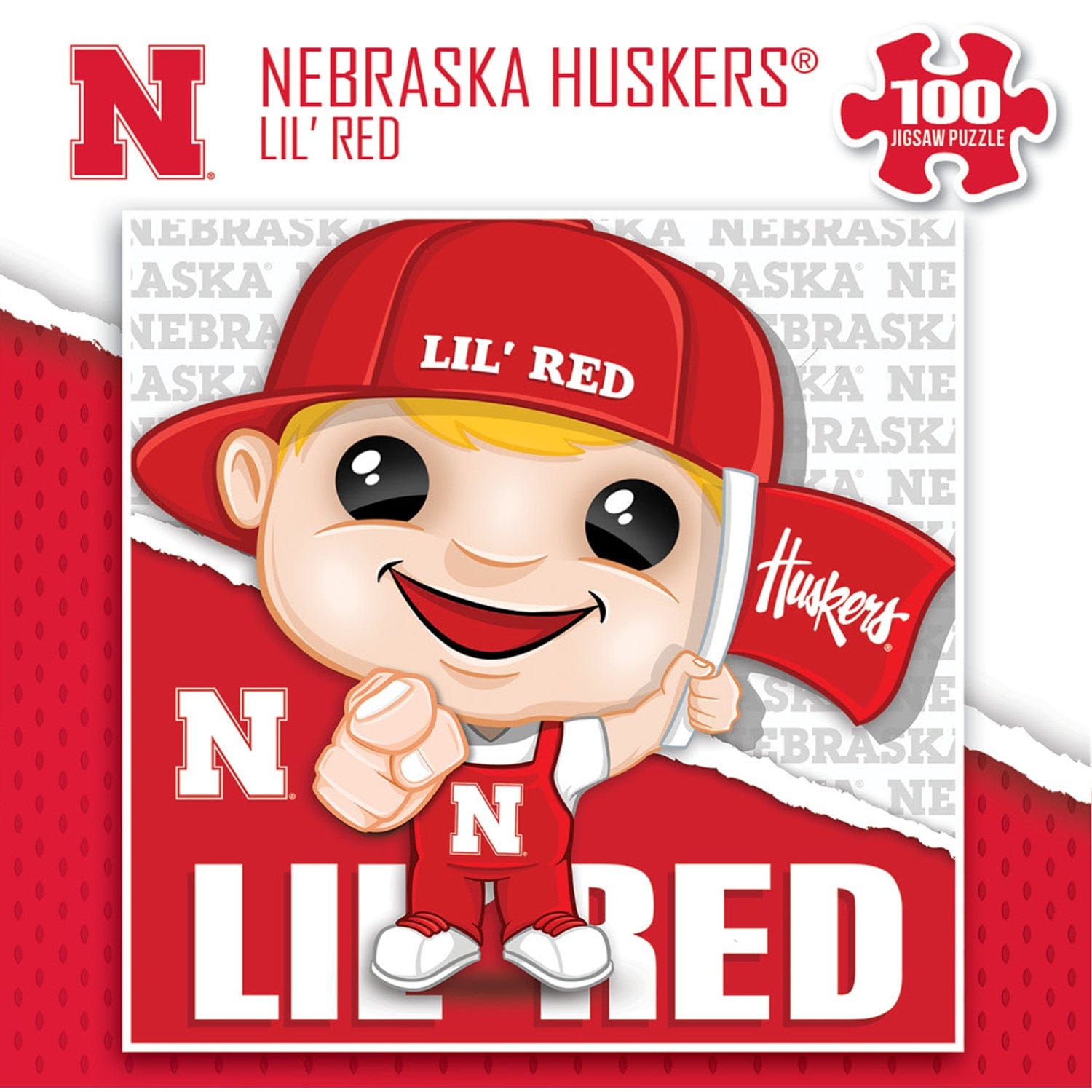 Lil Red - Nebraska Cornhuskers 100 Piece Jigsaw Puzzle - Sports Gifts, Sports Memorabilia, Sports Collectibles, Fan Shop