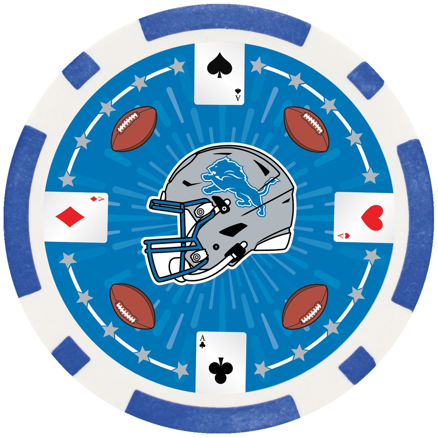 Detroit Lions 100-Piece Poker Chip Set