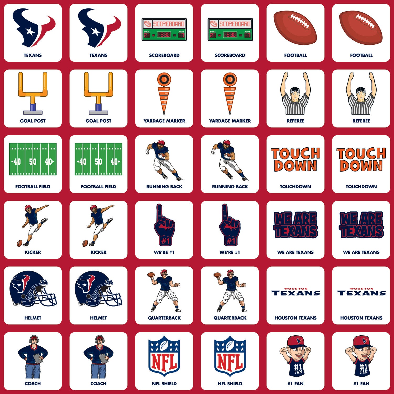 Houston Texans Matching Game - 757 Sports Collectibles