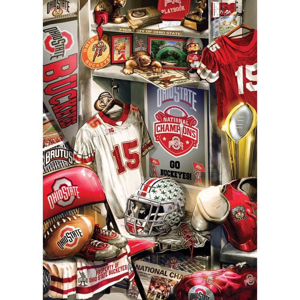 Ohio State Buckeyes Locker Room 500 Piece Jigsaw Puzzle - Sports Gifts, Sports Memorabilia, Sports Collectibles, Fan Shop