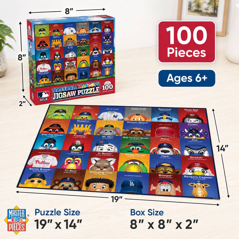 100-Piece Jigsaw Puzzle Featuring MLB Mascots
