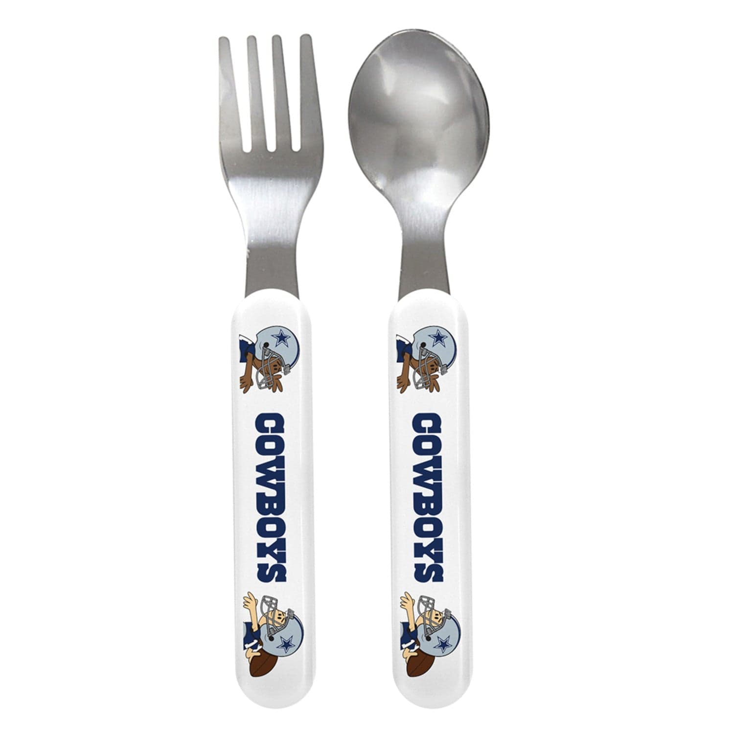 Baby Fanatic NFL Dallas Cowboys Team Logo Fork and Spoon Set - Sports Gifts, Sports Memorabilia, Sports Collectibles, Fan Shop