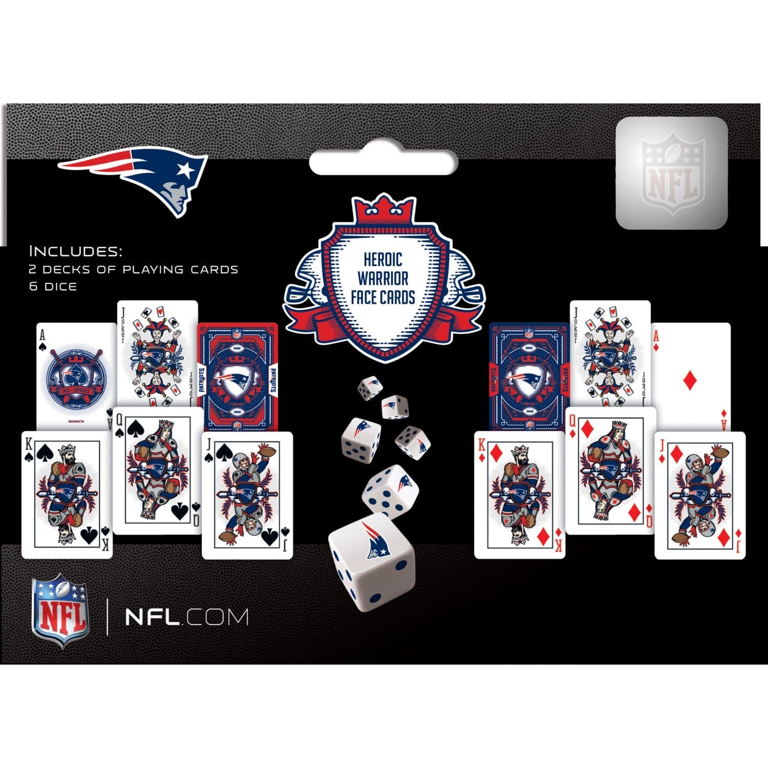 New England Patriots 2-Pack Playing Cards and Dice Set - Sports Gifts, Sports Memorabilia, Sports Collectibles, Fan Shop