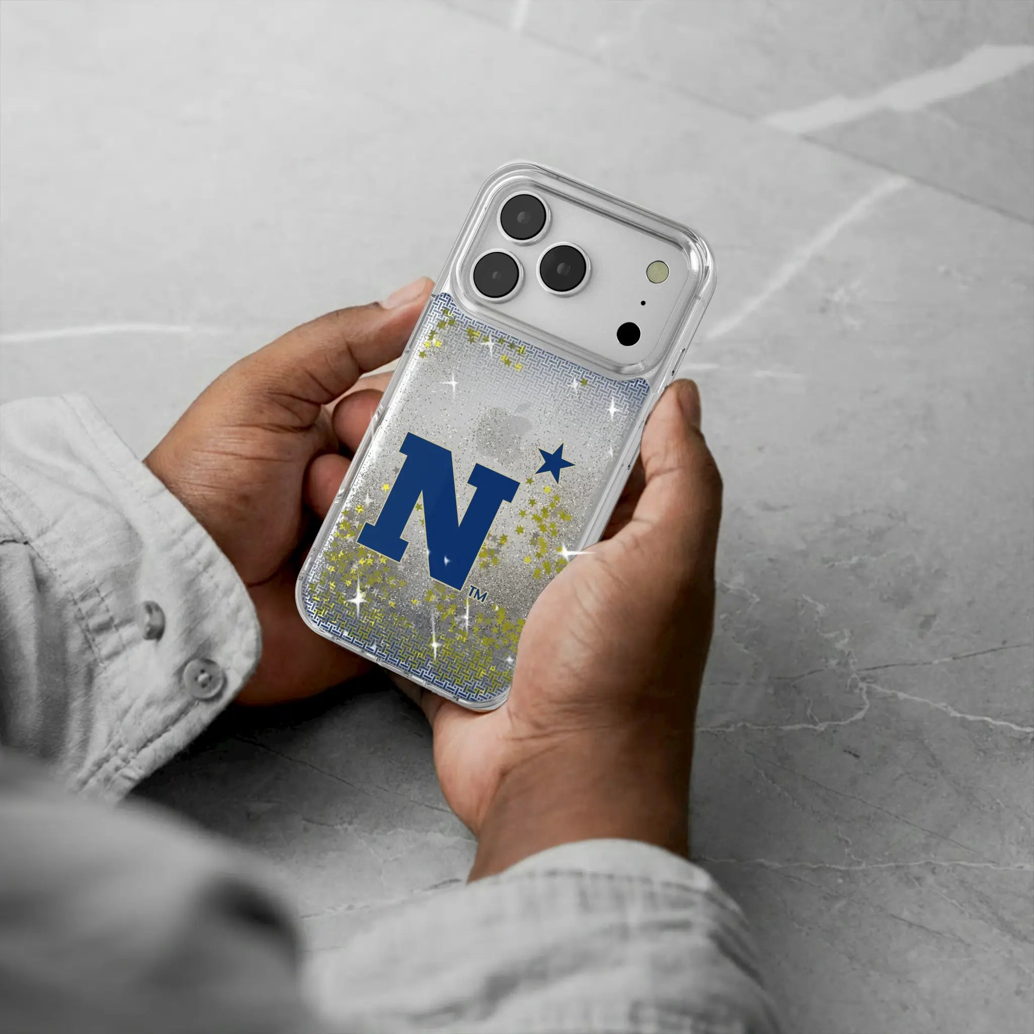 United State Naval Academy Midshipmen Linen Glitter Phone Case