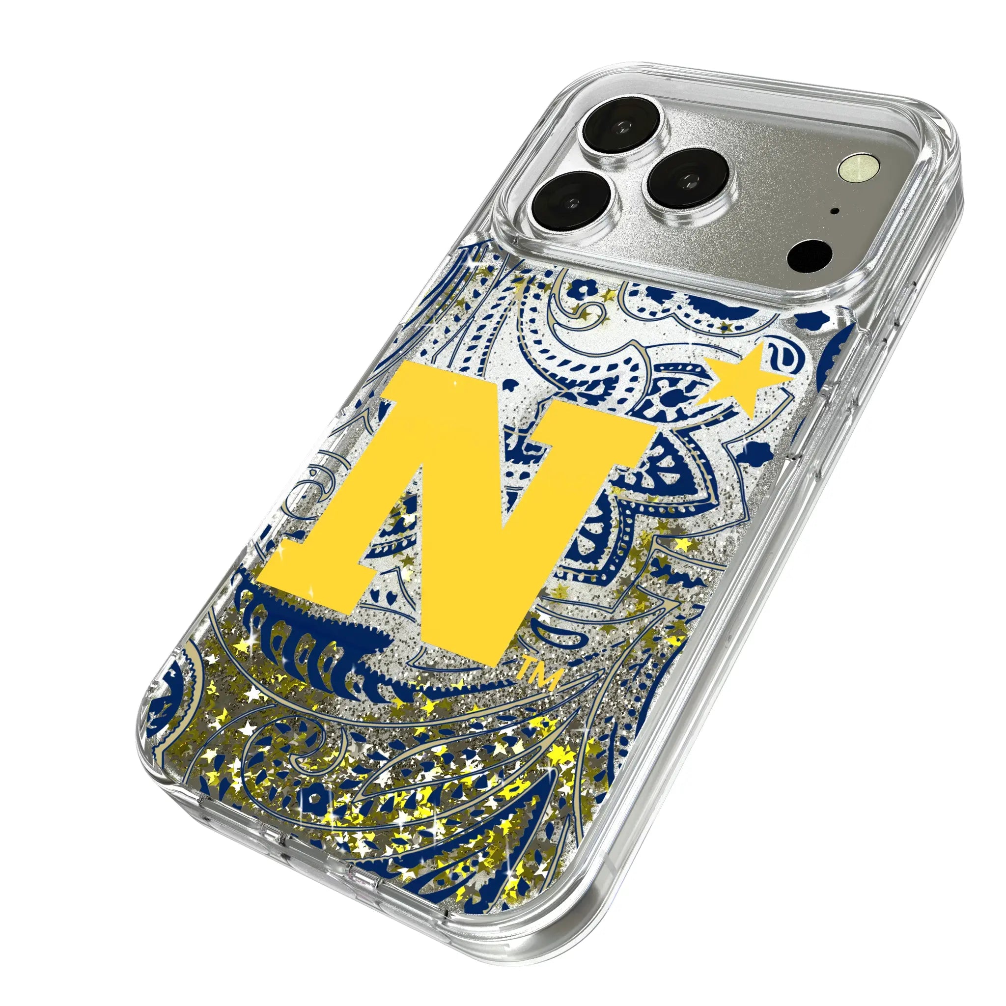 United State Naval Academy Midshipmen Paisley Glitter Phone Case