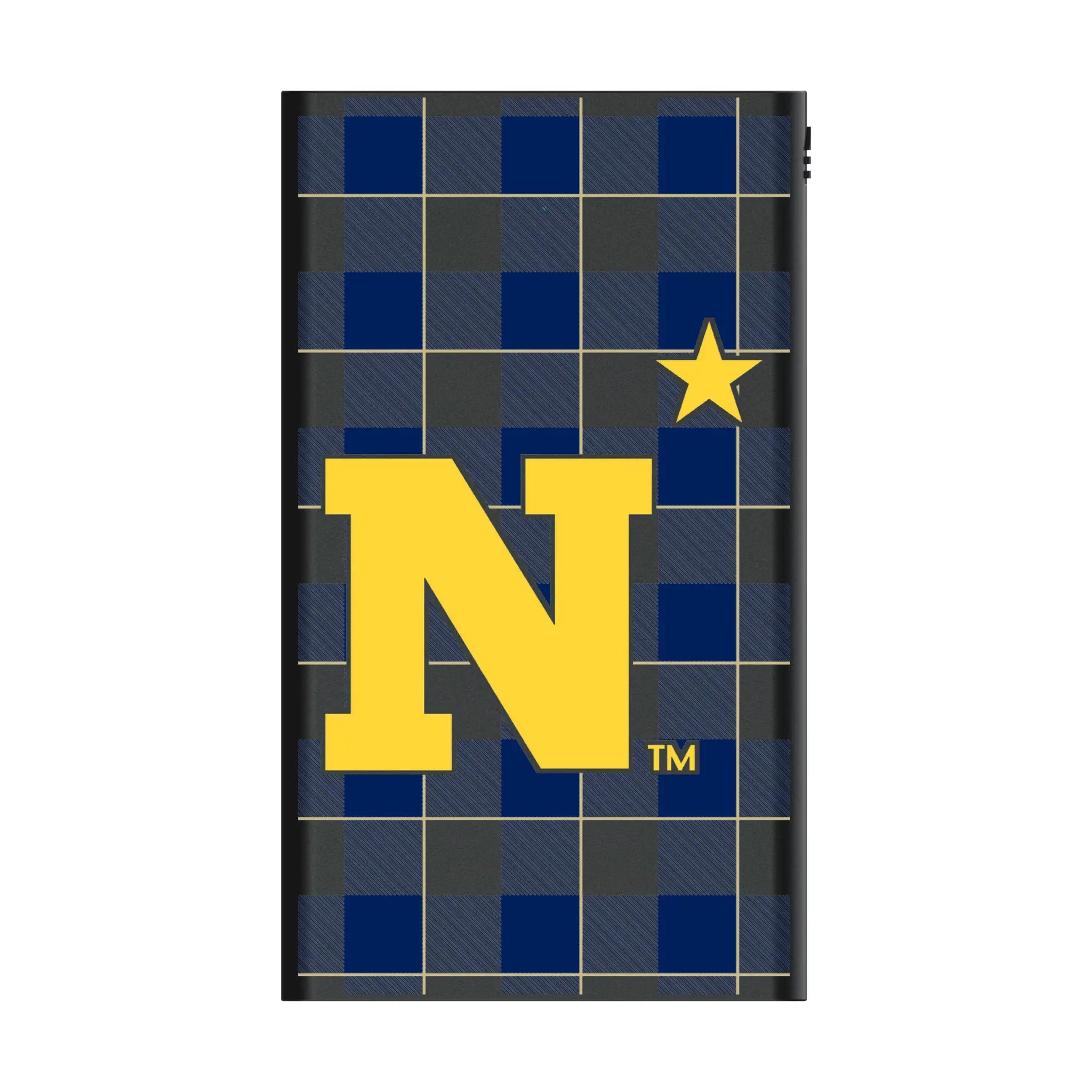 United State Naval Academy Midshipmen Plaid 5000mAh Flat Powerbank