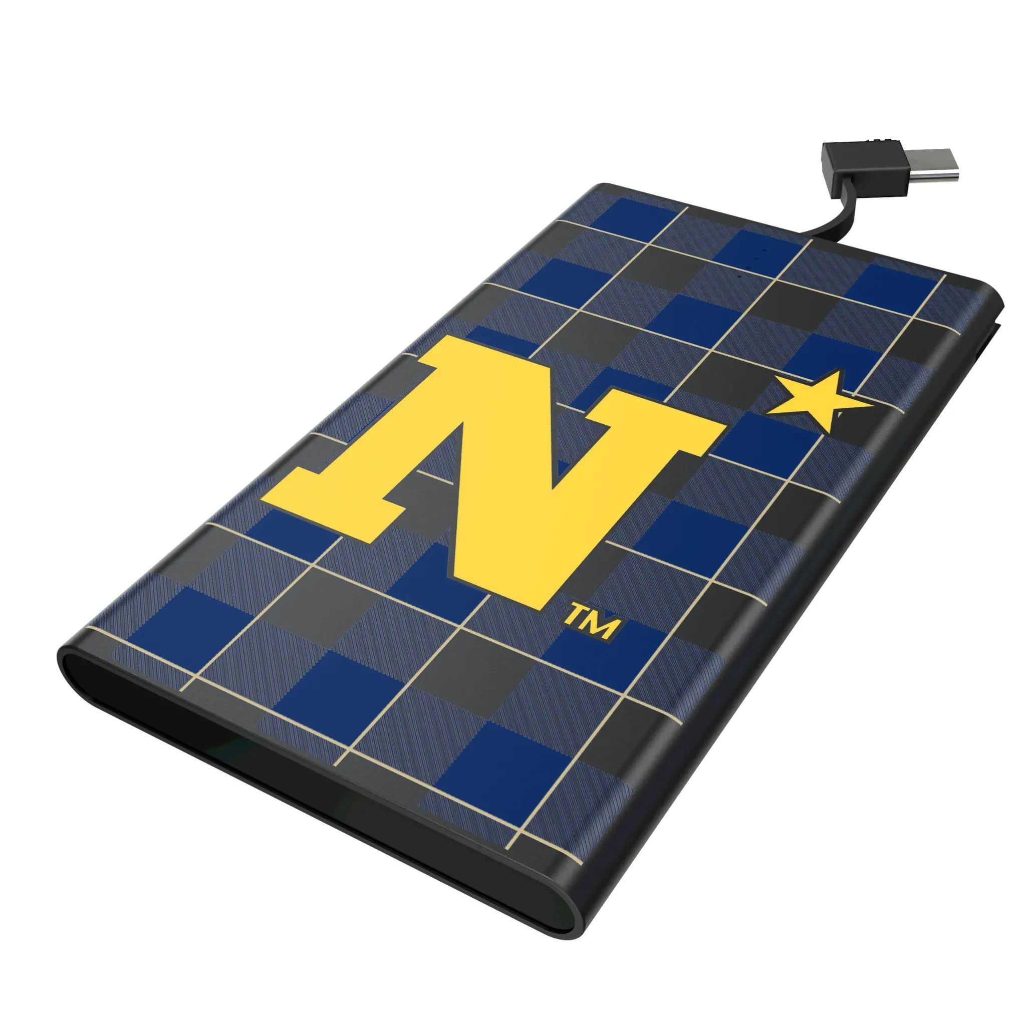 United State Naval Academy Midshipmen Plaid 5000mAh Flat Powerbank