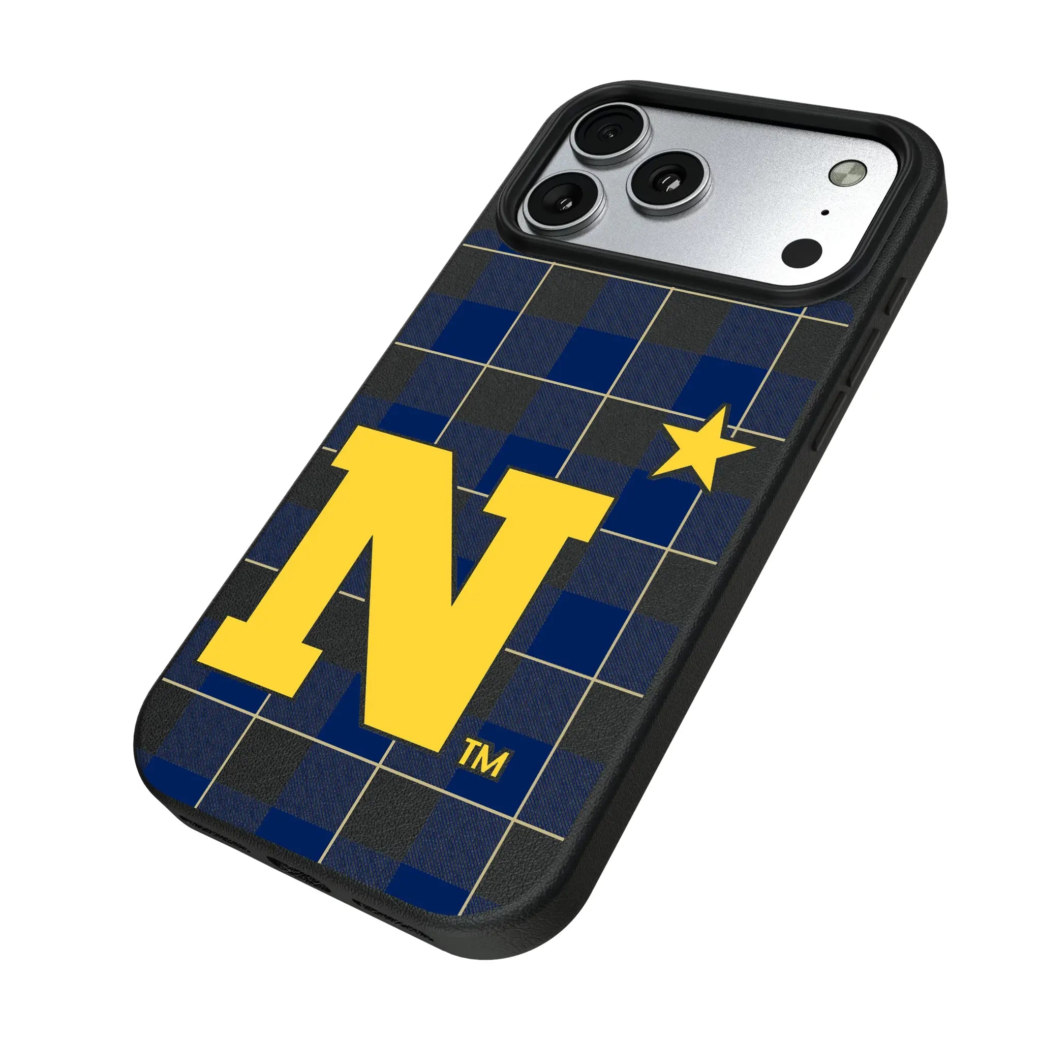 United State Naval Academy Midshipmen Plaid MagSafe Compatible Phone Case for Apple iPhone