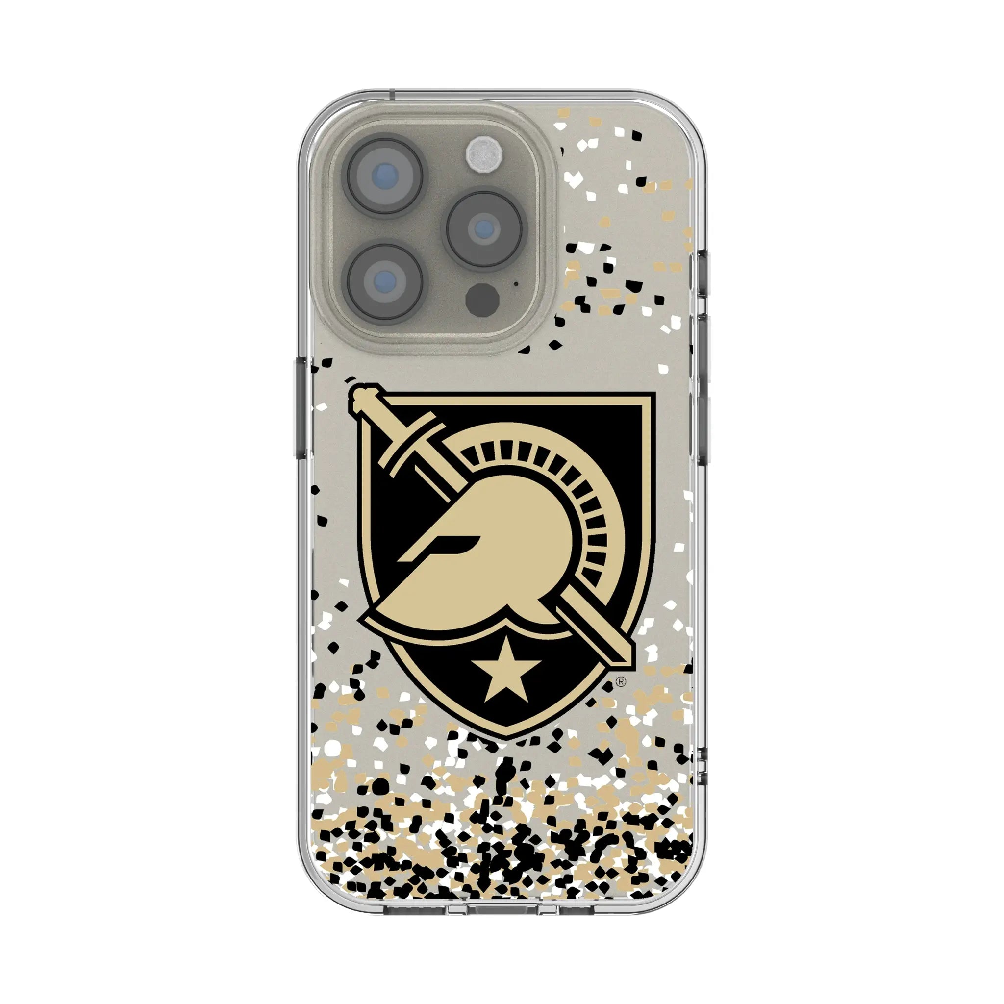 United States Military Academy Black Knights Confetti Clear Phone Case for Apple iPhone