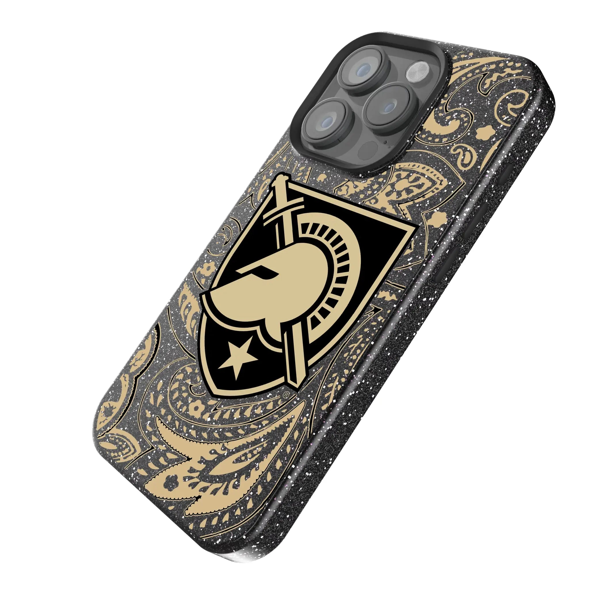 United States Military Academy Black Knights Paisley Bling Phone Case