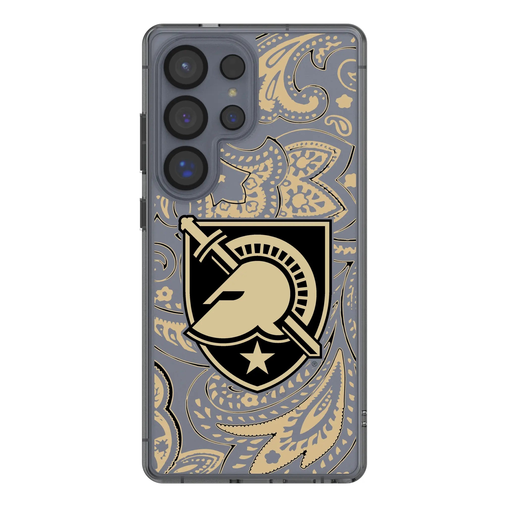 United States Military Academy Black Knights Paisley Clear Phone Case for Samsung Galaxy