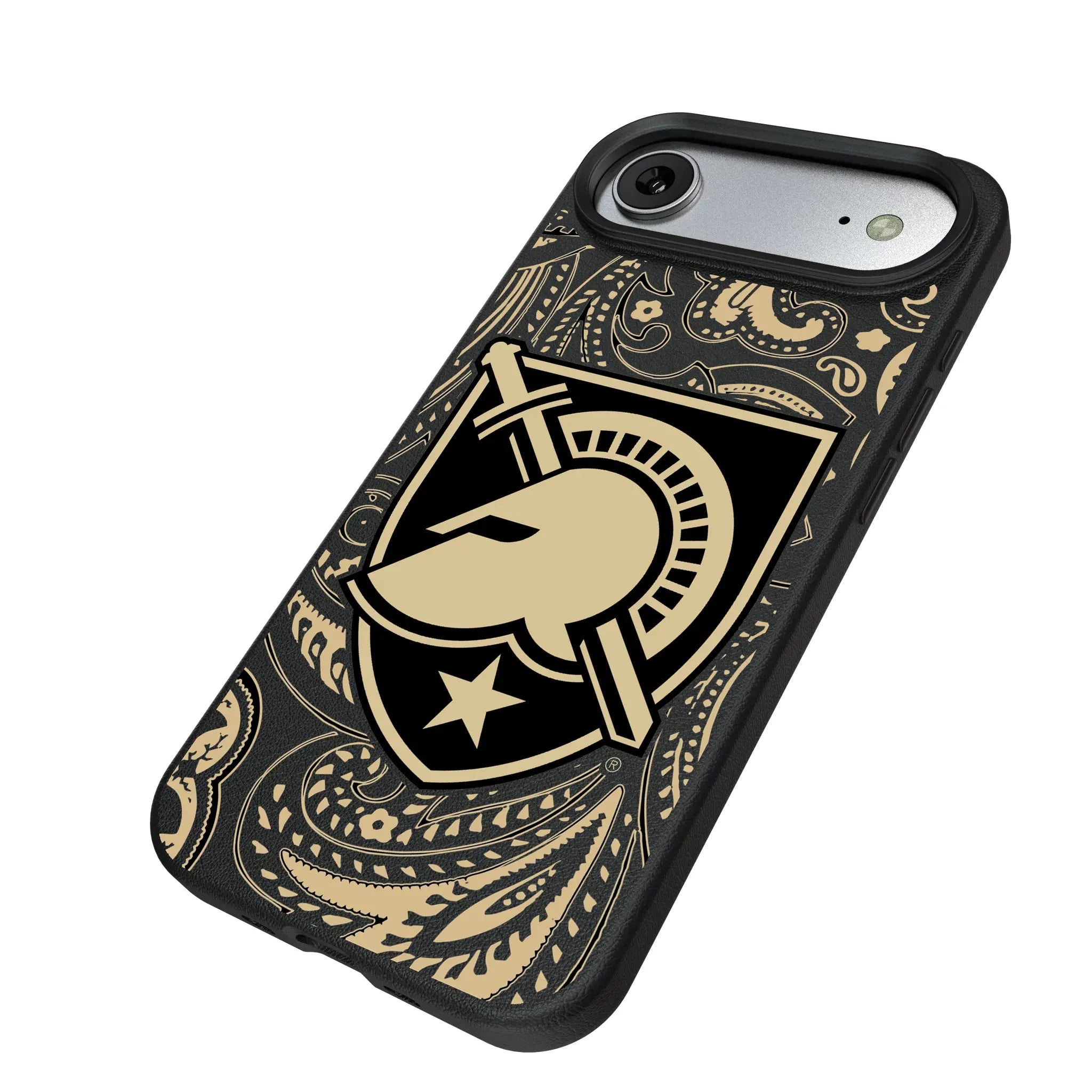 United States Military Academy Black Knights Paisley MagSafe Compatible Phone Case for Apple iPhone