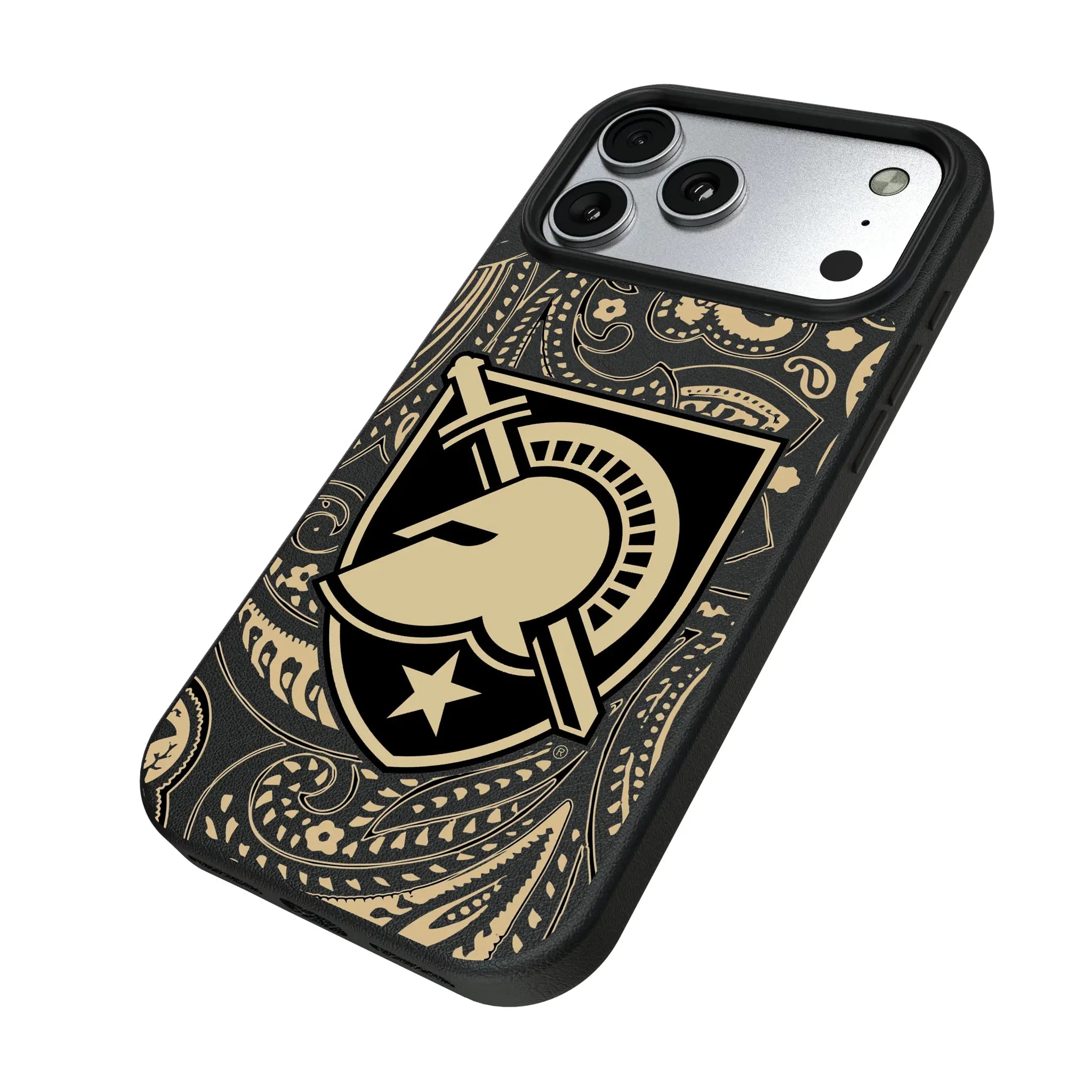 United States Military Academy Black Knights Paisley MagSafe Compatible Phone Case for Apple iPhone