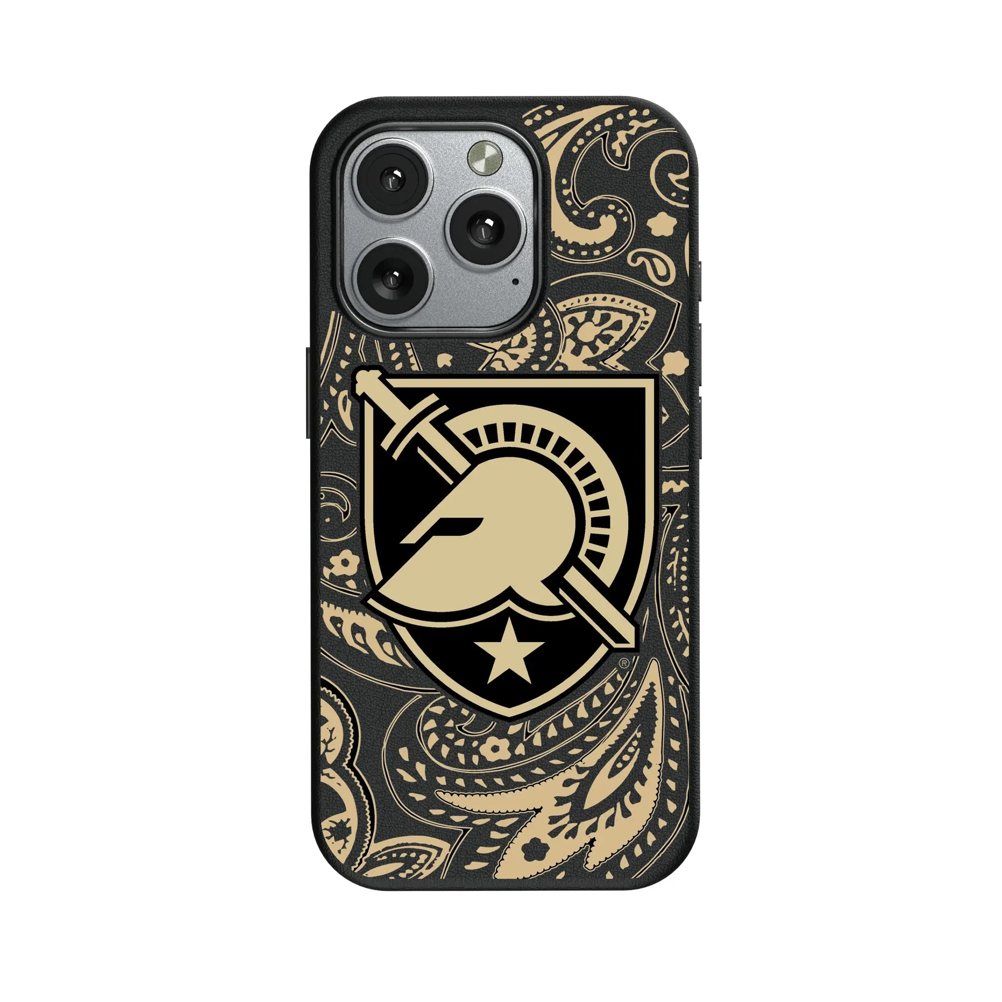 United States Military Academy Black Knights Paisley MagSafe Compatible Phone Case for Apple iPhone
