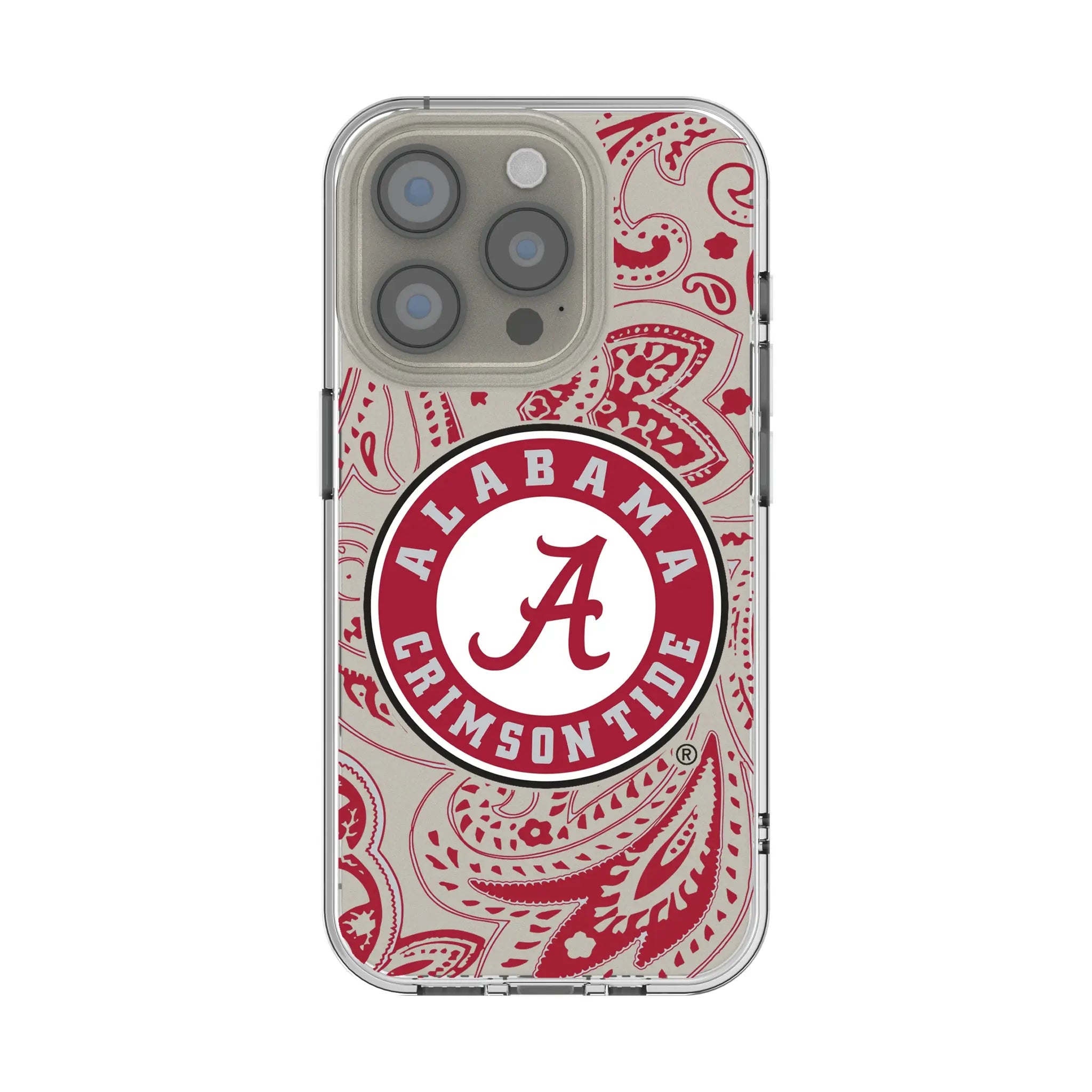 University of Alabama Crimson Tide Paisley Clear Phone Case for Apple iPhone
