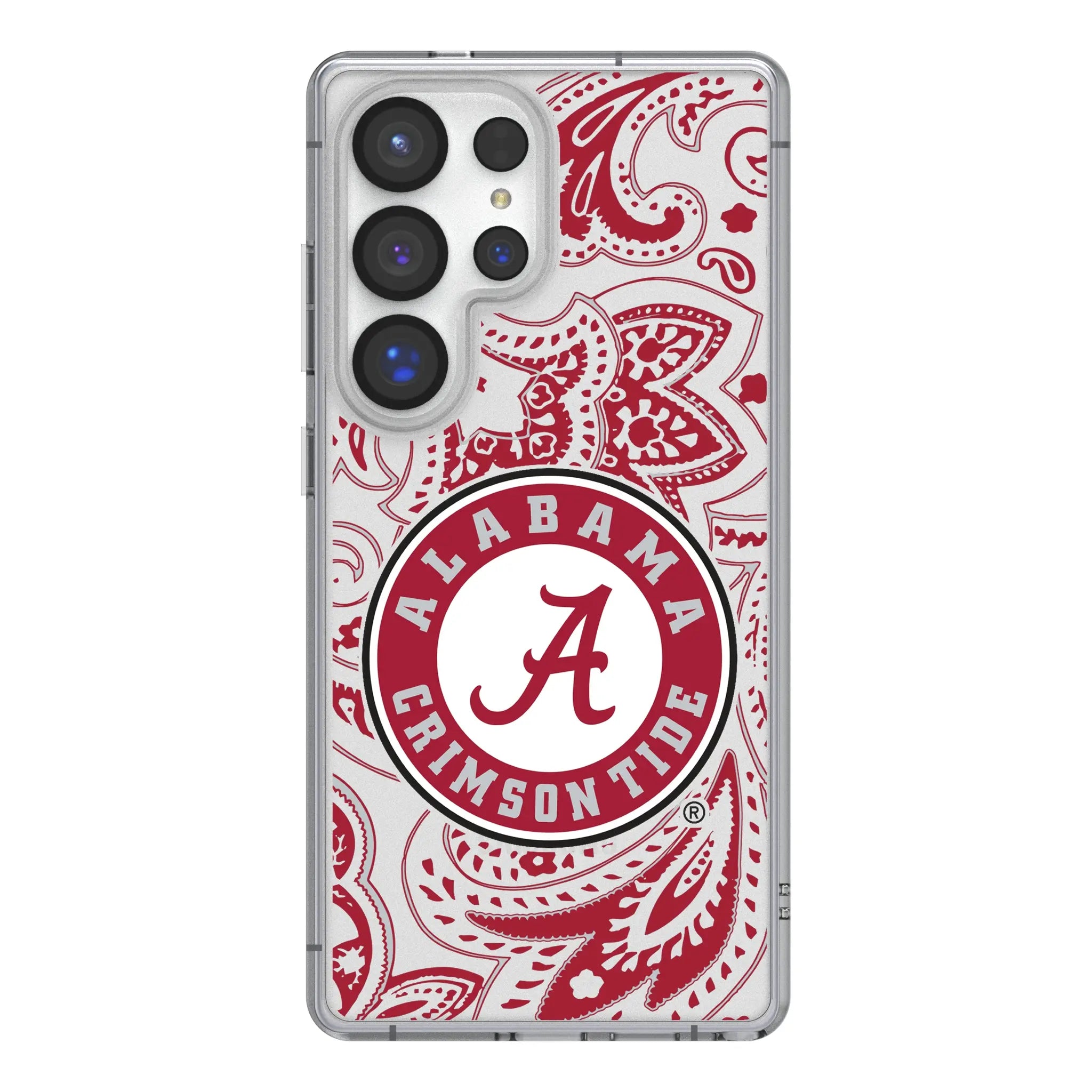 University of Alabama Crimson Tide Paisley Clear Phone Case for Samsung Galaxy