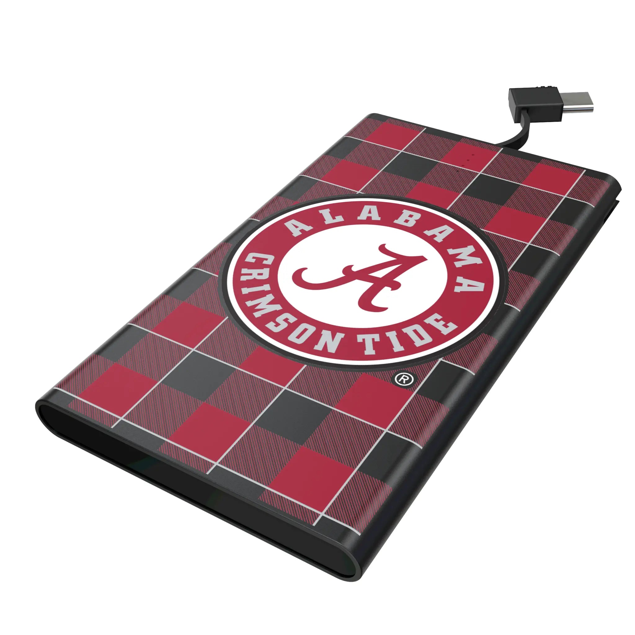 University of Alabama Crimson Tide Plaid 5000mAh Flat Powerbank