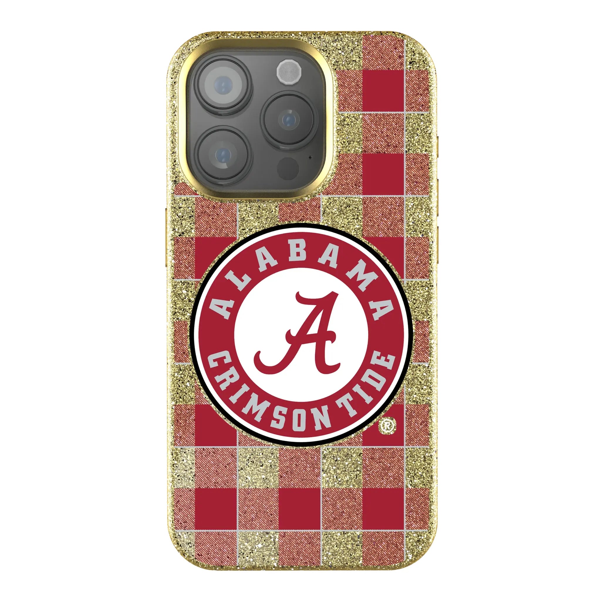 University of Alabama Crimson Tide Plaid Bling Phone Case