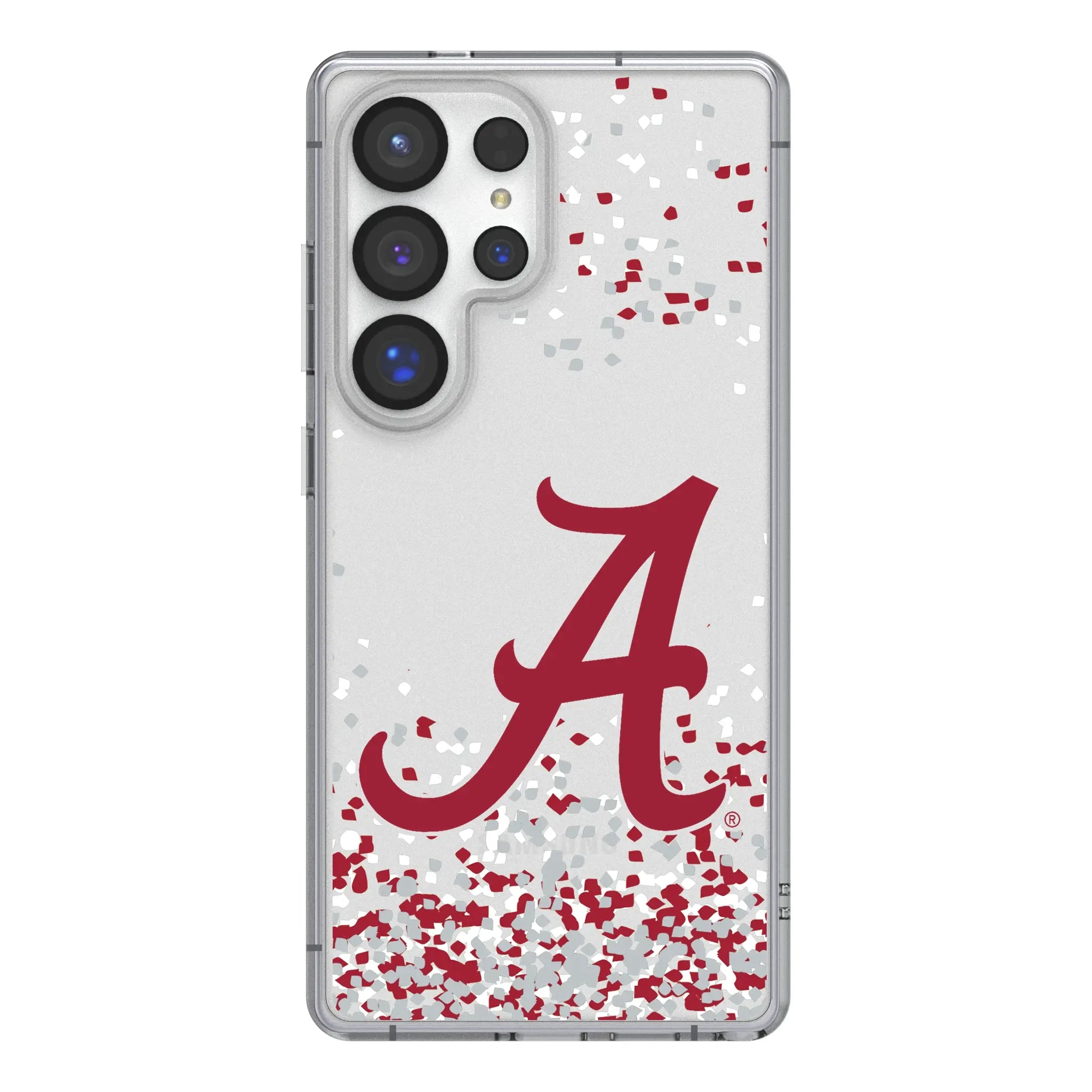 University of Alabama Crimson Tide Script A Confetti Clear Phone Case for Samsung Galaxy