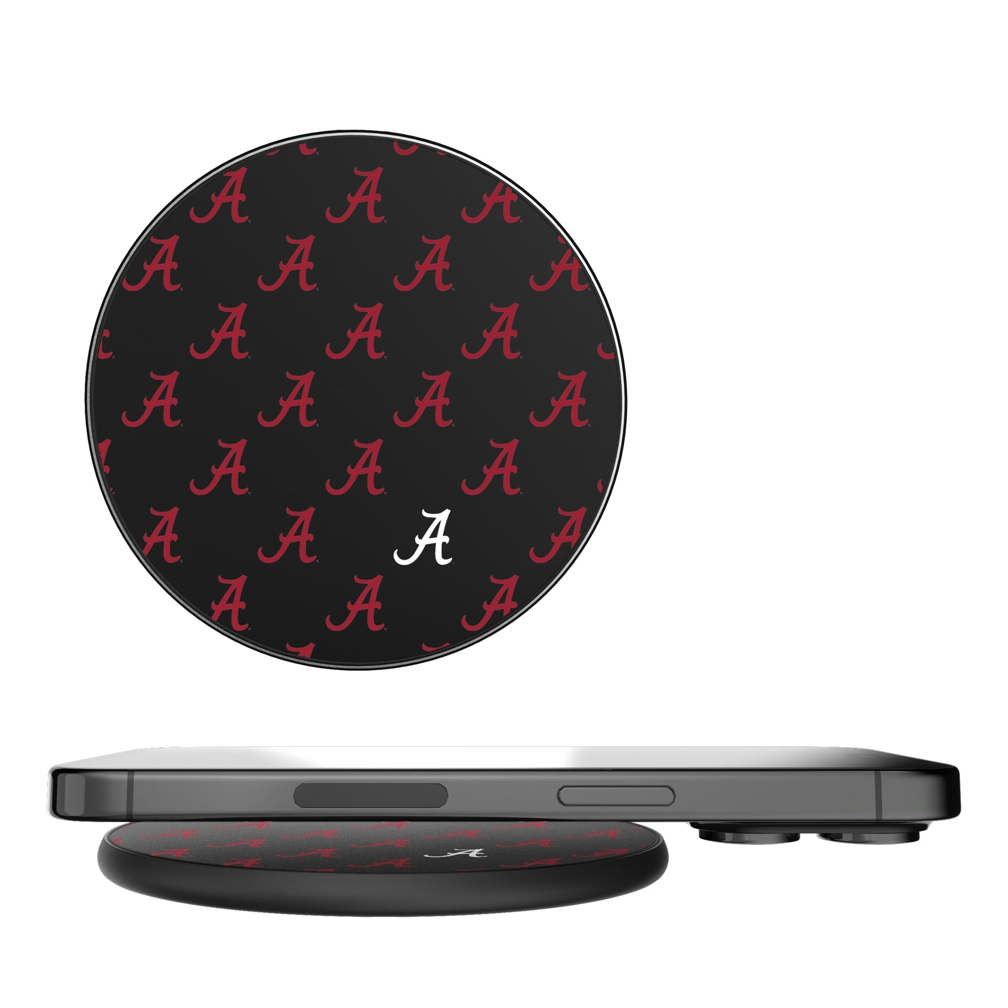 University of Alabama Crimson Tide Script A Fashion Pattern 15-Watt Wireless Charger - Sports Gifts, Sports Memorabilia, Sports Collectibles, Fan Shop