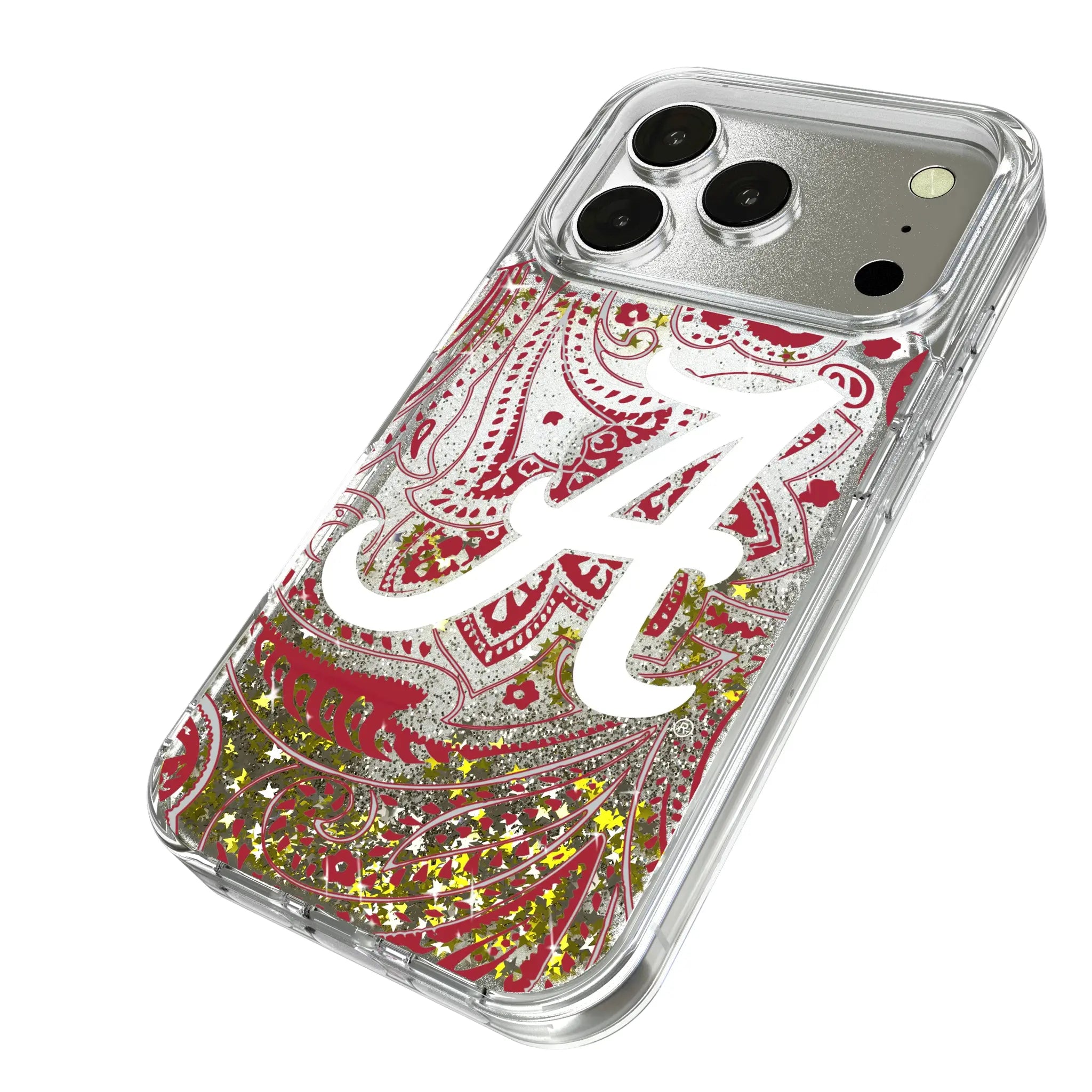 University of Alabama Crimson Tide Script A Paisley Glitter Phone Case