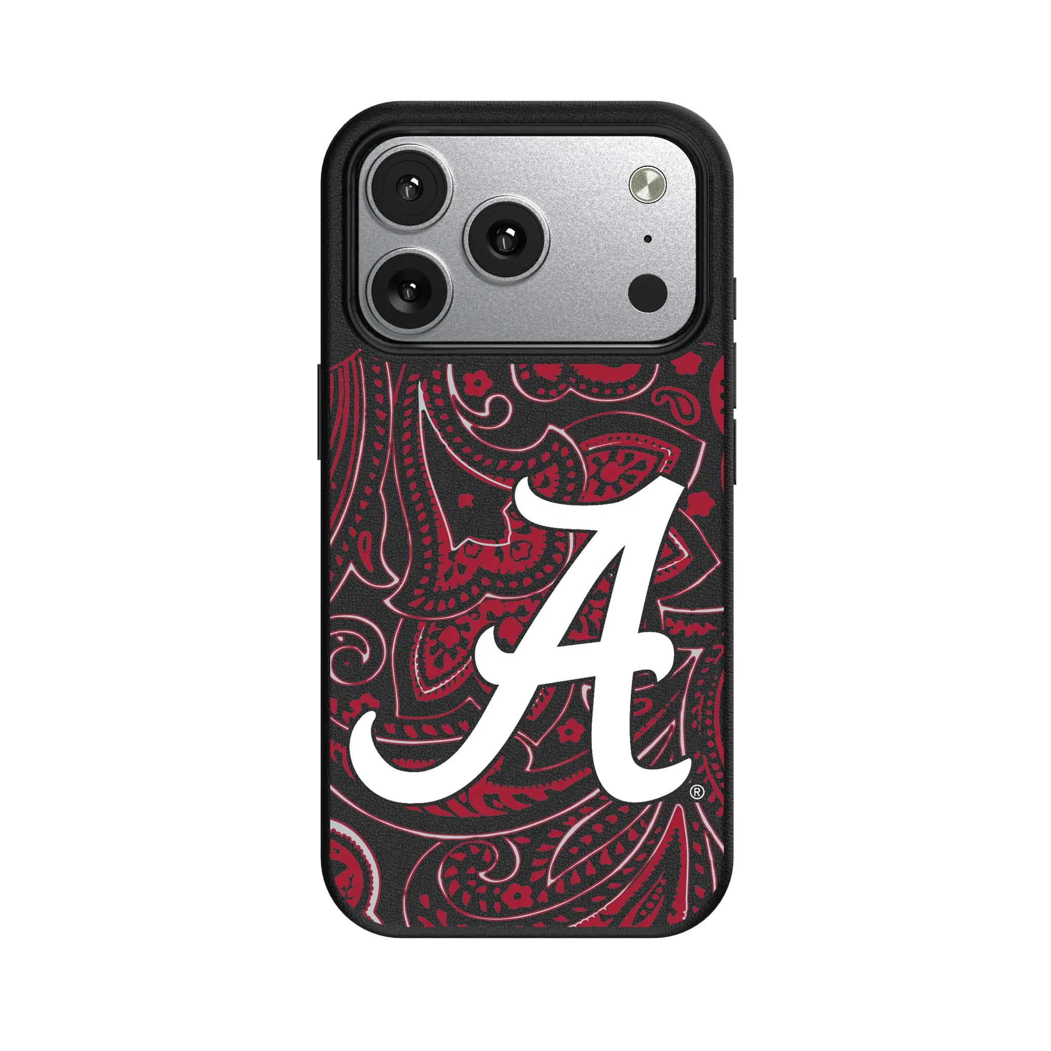 University of Alabama Crimson Tide Script A Paisley MagSafe Compatible Phone Case for Apple iPhone