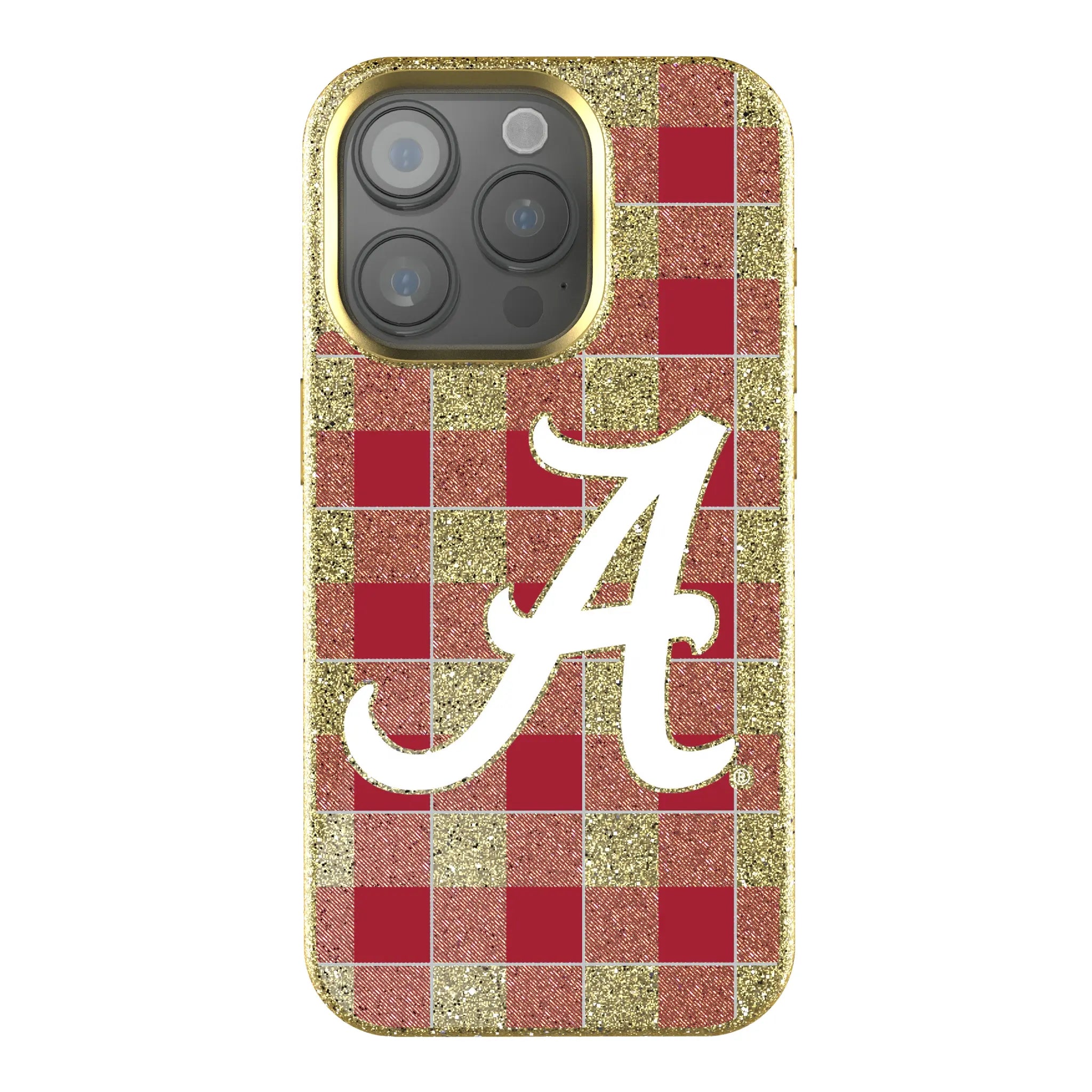 University of Alabama Crimson Tide Script A Plaid Bling Phone Case
