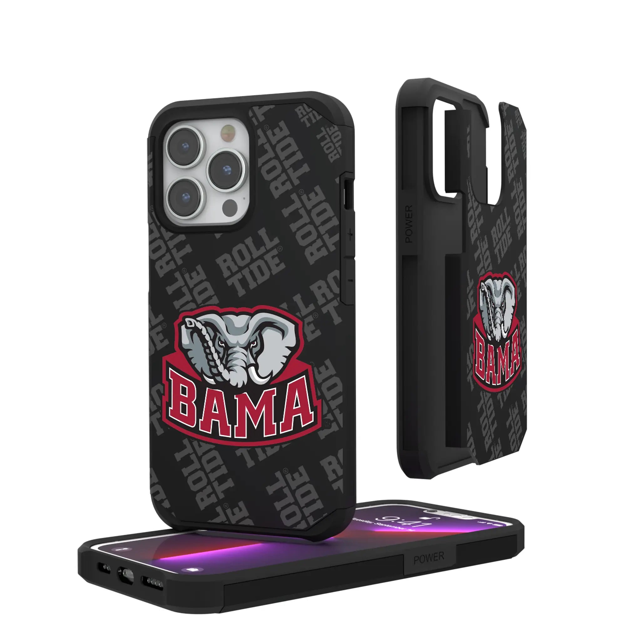 University of Alabama Crimson Tide Script A Quadtile Rugged Phone Case for Apple iPhone