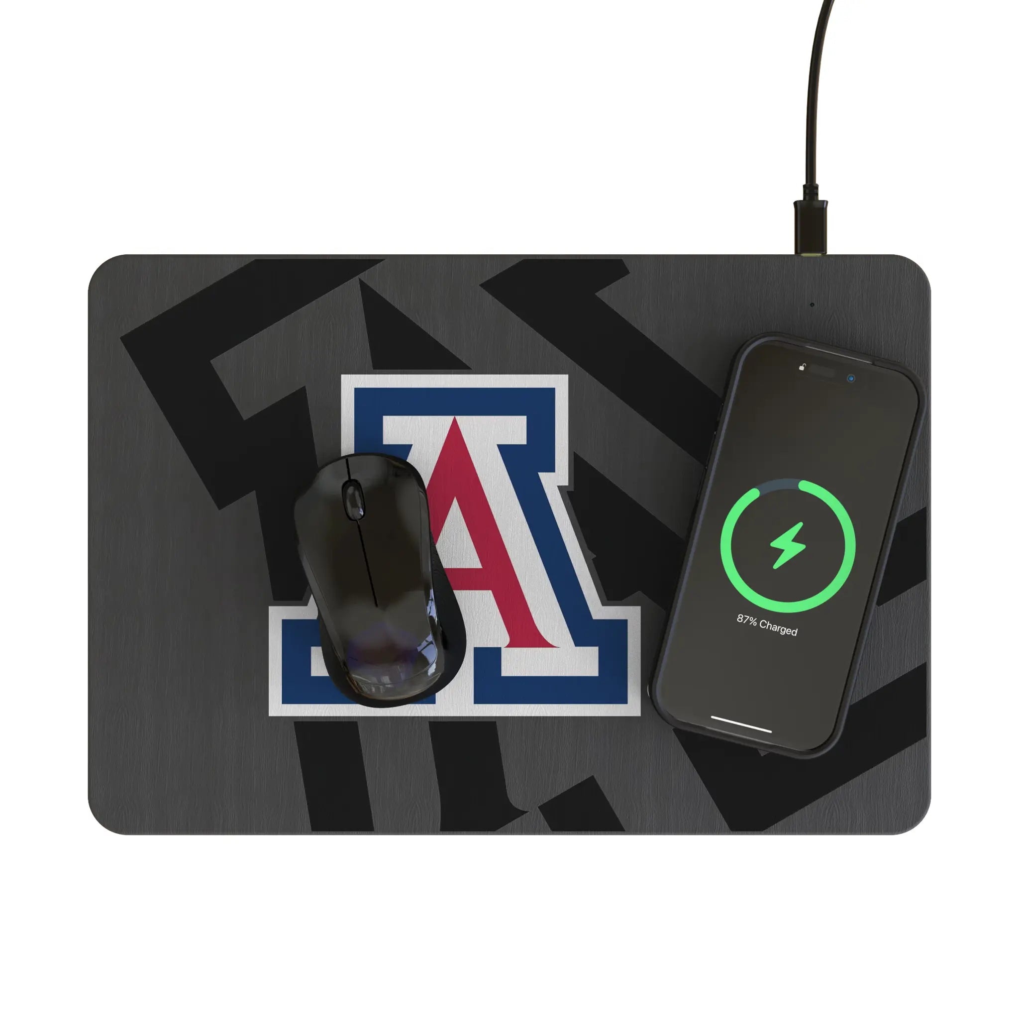 University of Arizona Wildcats Monocolor Tilt 15-Watt Wireless Charger and Mouse Pad